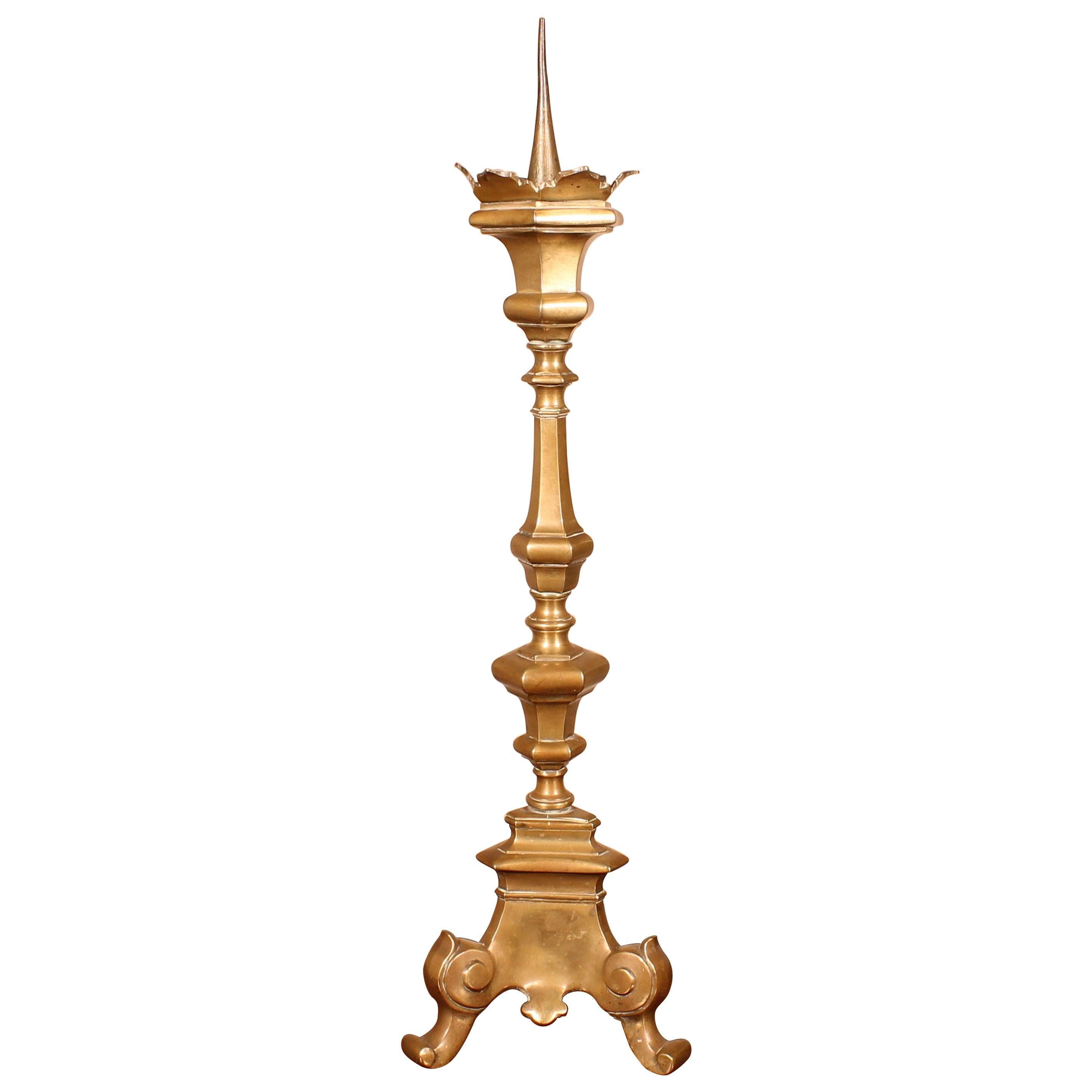 Big 17th Century Candlestick of Italy in Bronze