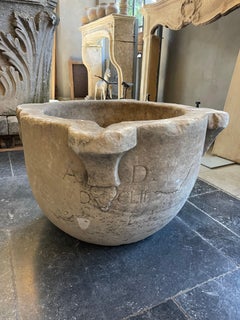 Big 18th Century Marble Mortar "Dated 1752"