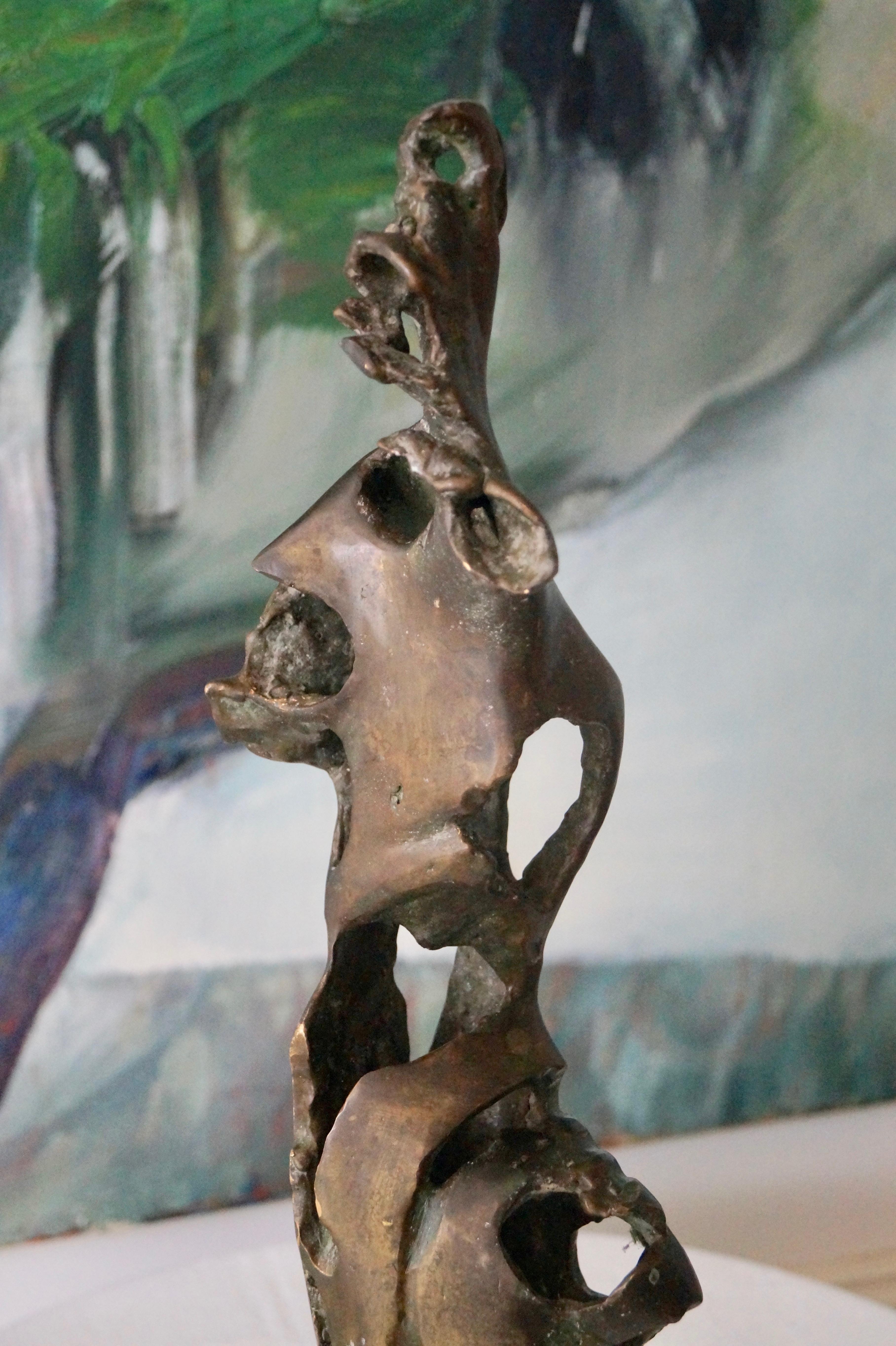 Brutalist Big Abstract Bronze Sculpture. Valentin Vassilev, US, 1990s For Sale