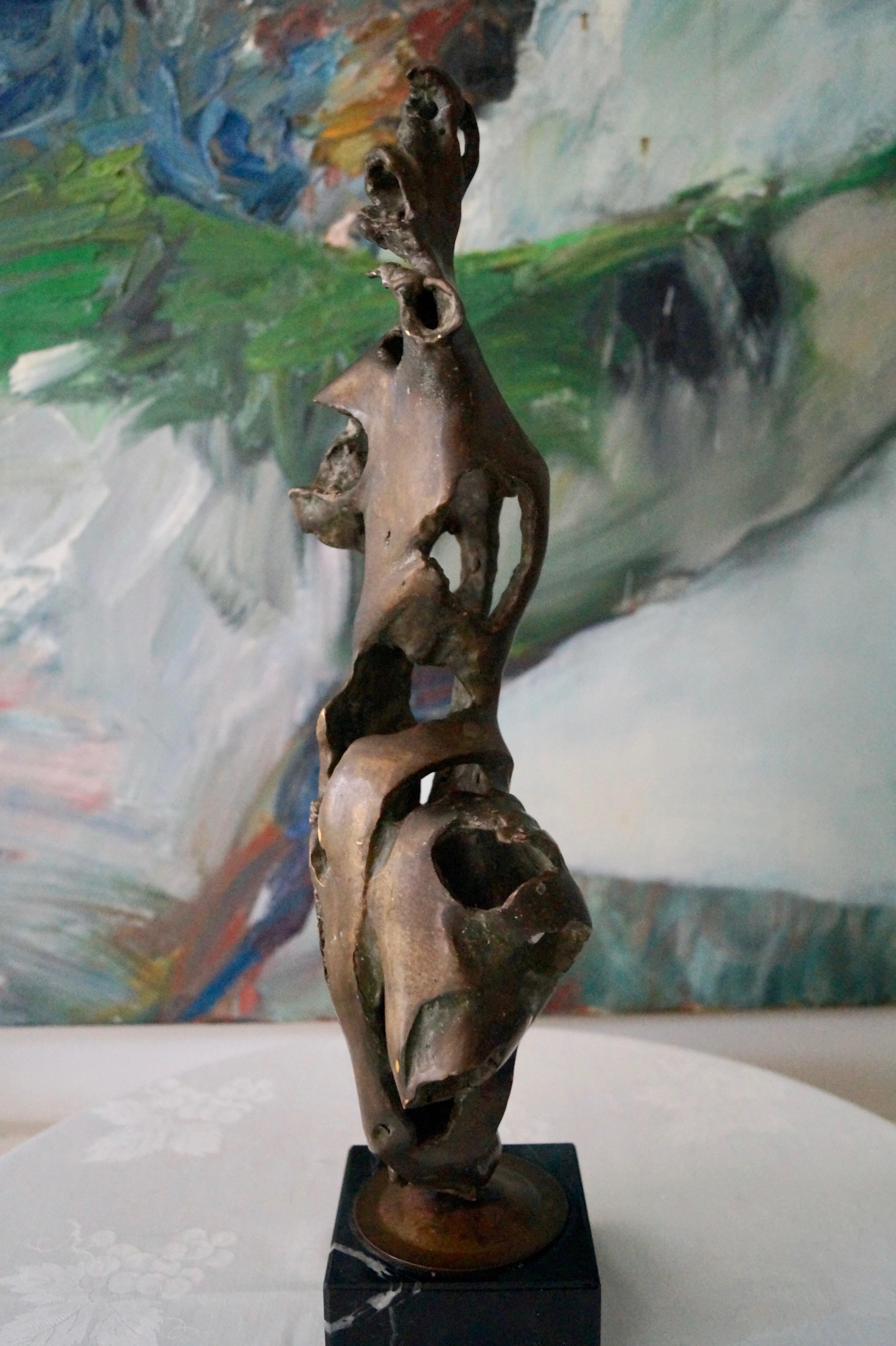 Brutalist Big Abstract Bronze Sculpture. Valentin Vassilev, US, 1990s