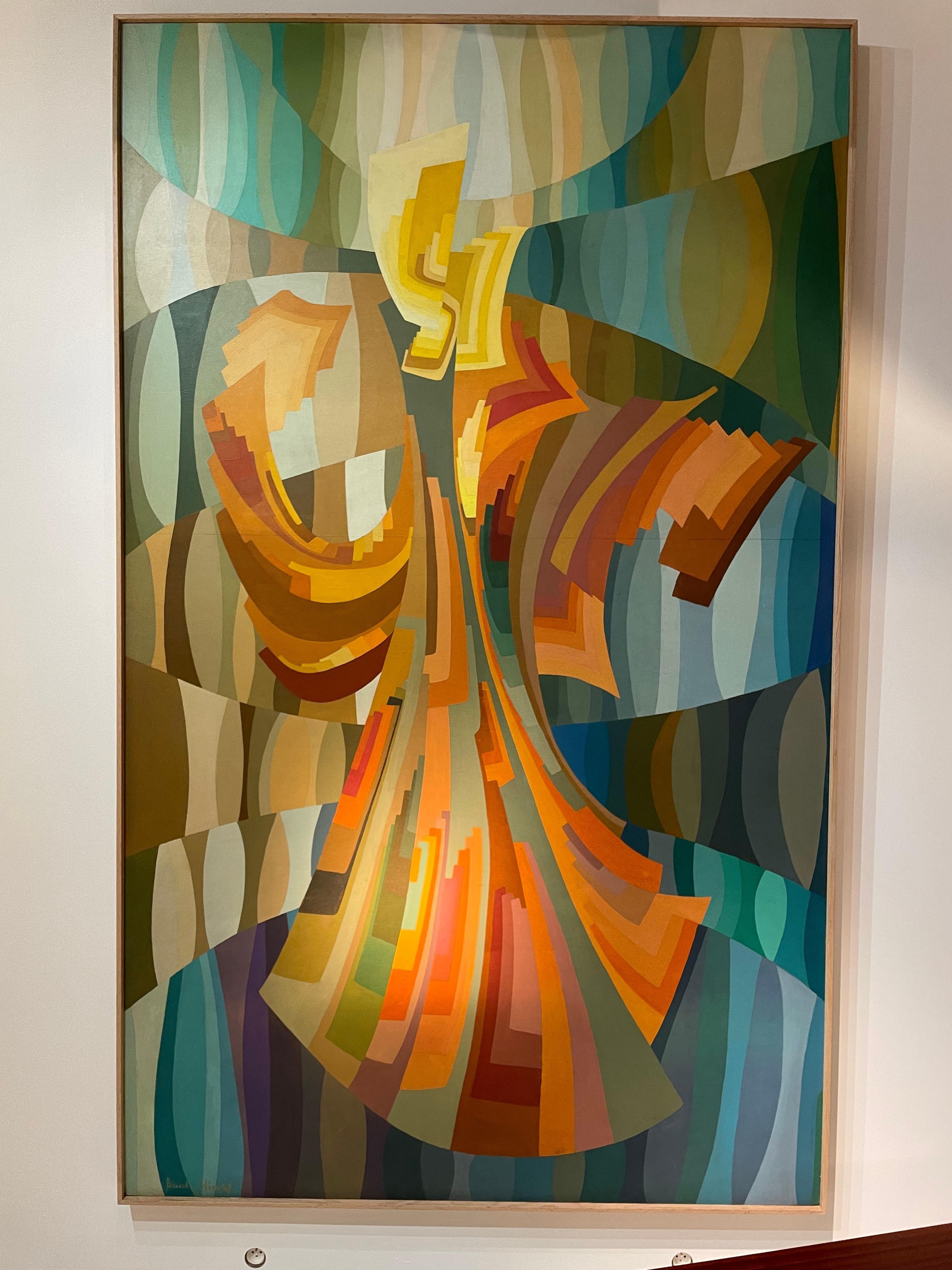 Großes abstraktes Gemälde von Bernard Slim, Bernard Slim, 1967 im Angebot 6