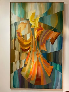 Big Abstract Painting by Bernard Slim 1967