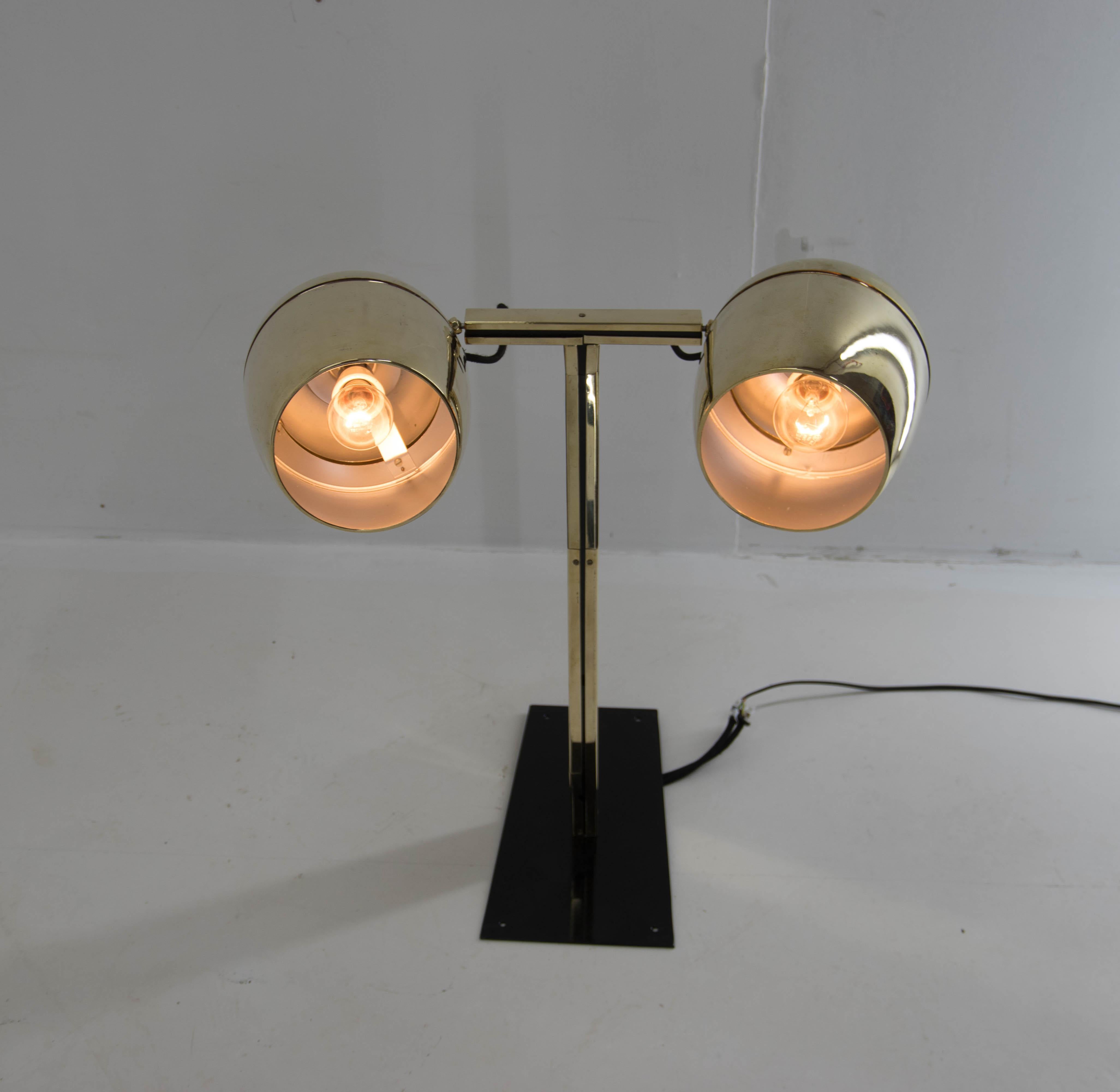 Late 20th Century Big Adjustable 2-Flamming Wall Lamp by Napako, 1970s, Restored For Sale