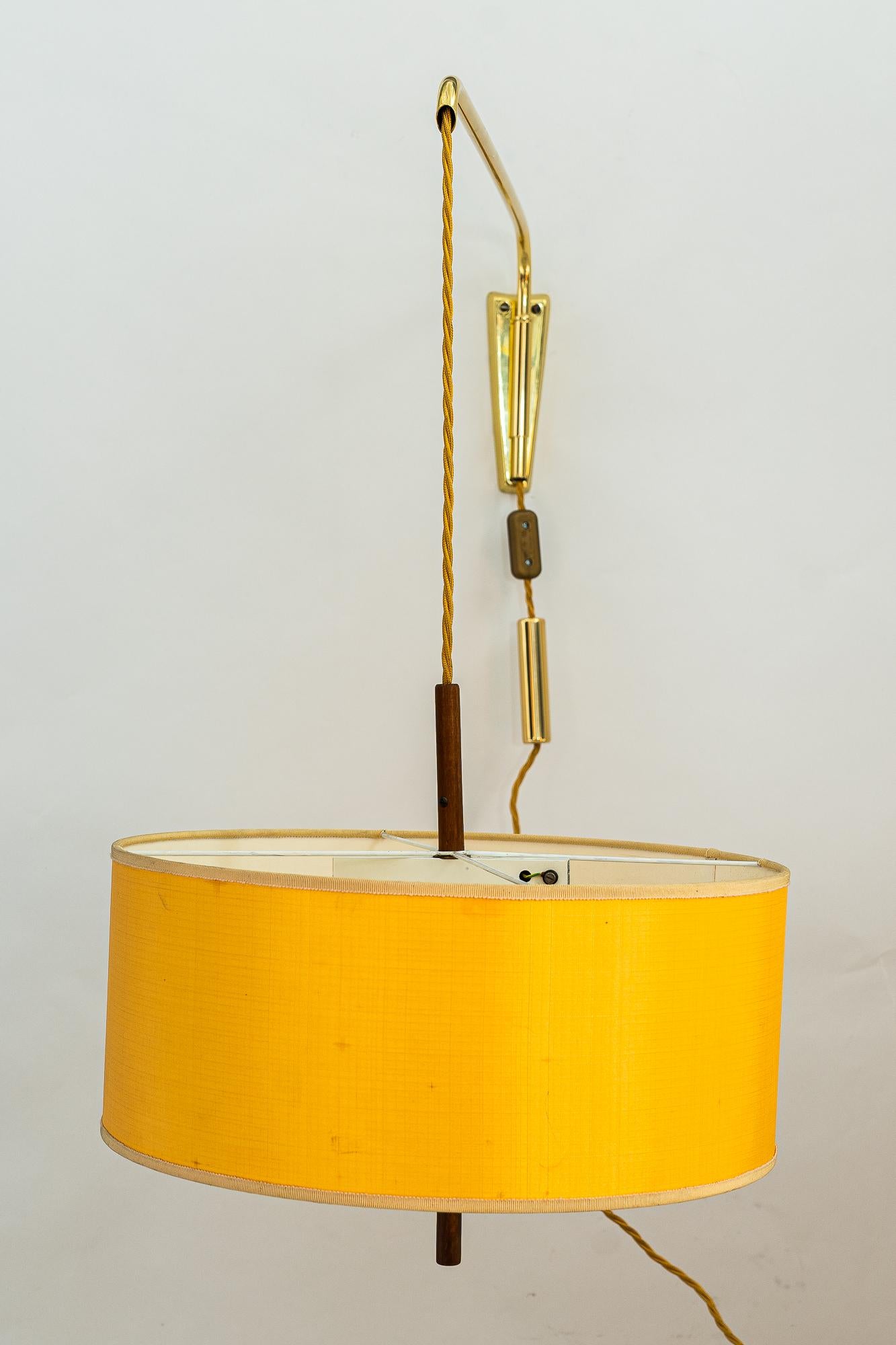 Big Adjustable J.T.Kalmar Wall Lamp with Original Shade, Around 1950s For Sale 4