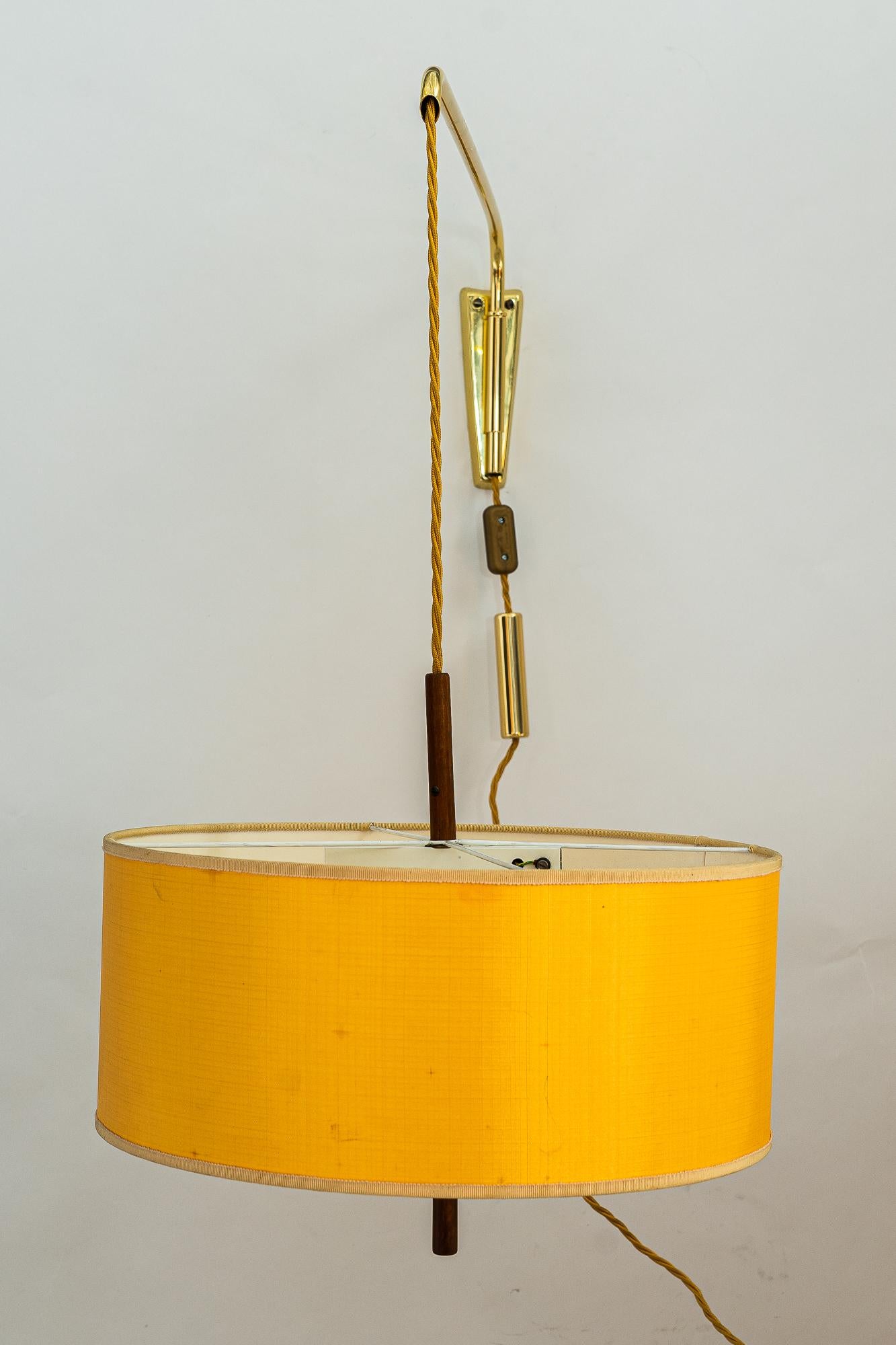 Big Adjustable J.T.Kalmar Wall Lamp with Original Shade, Around 1950s For Sale 5