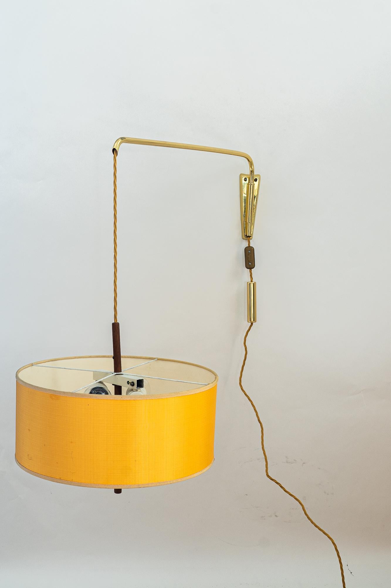 Big Adjustable J.T.Kalmar Wall Lamp with Original Shade, Around 1950s For Sale 6