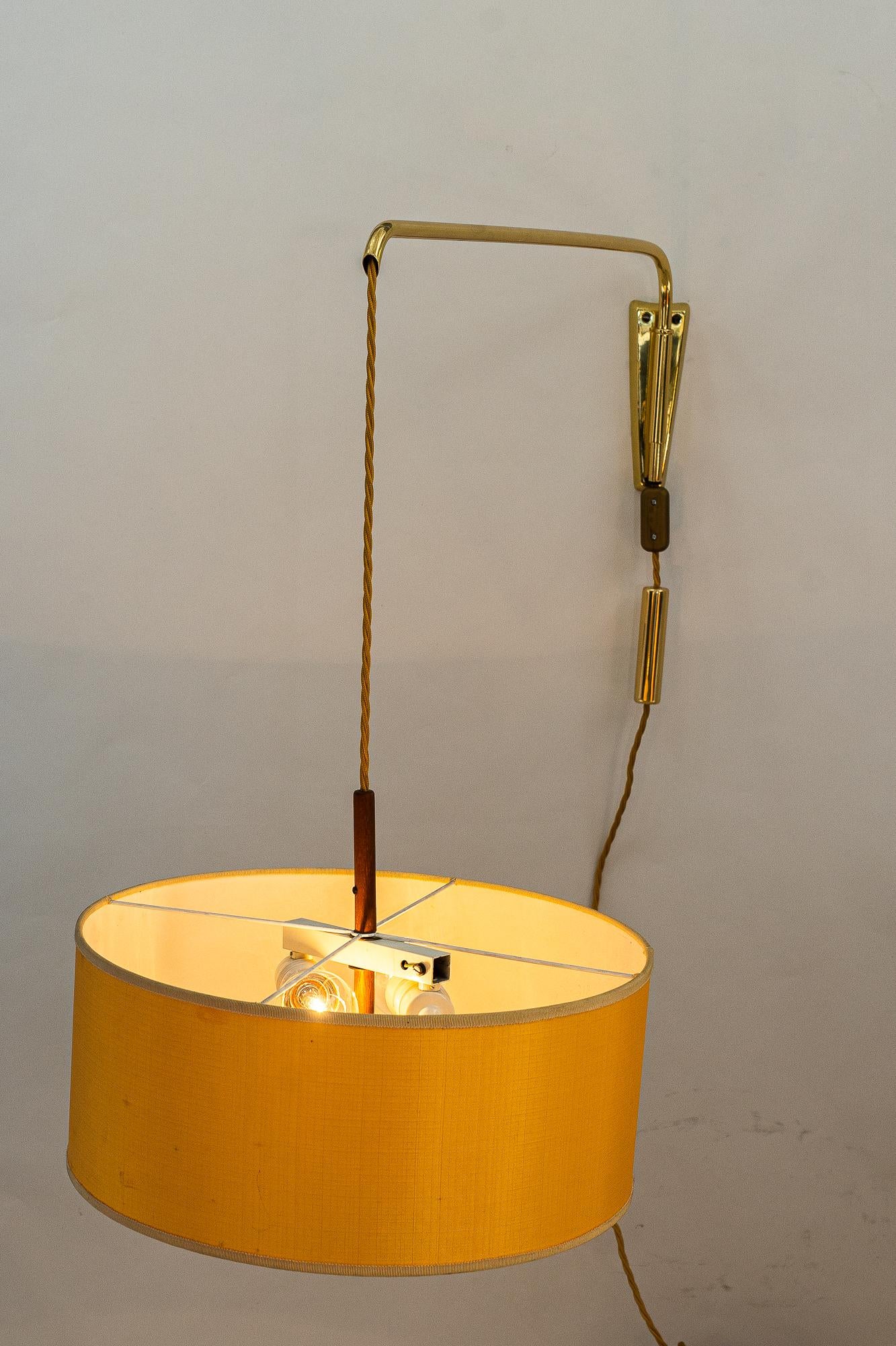 Big Adjustable J.T.Kalmar Wall Lamp with Original Shade, Around 1950s For Sale 7