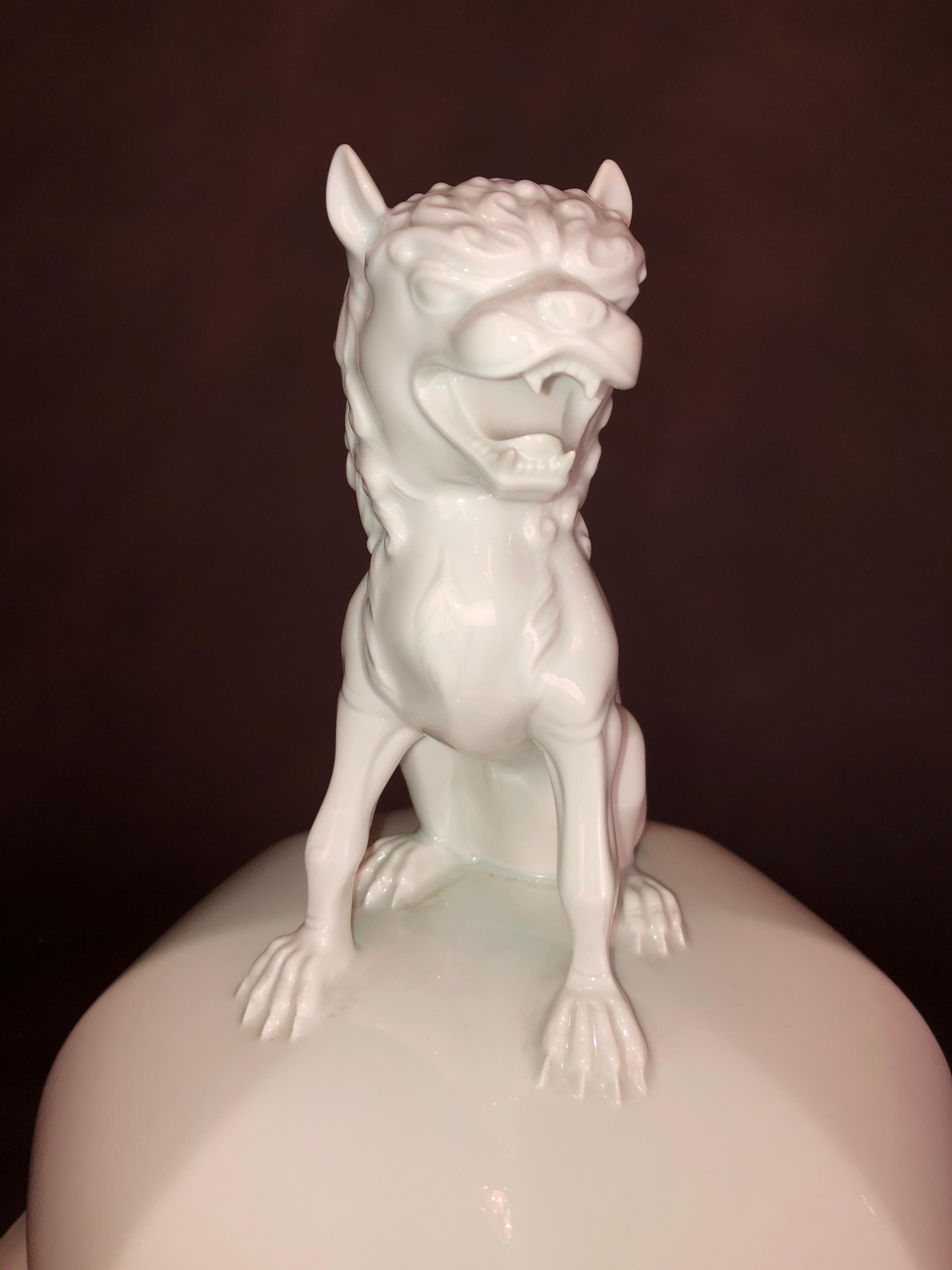 Big AK Kaiser Olivia porcelain 100 cm Boden Vase Dragon  Figur um 1960 For Sale 4