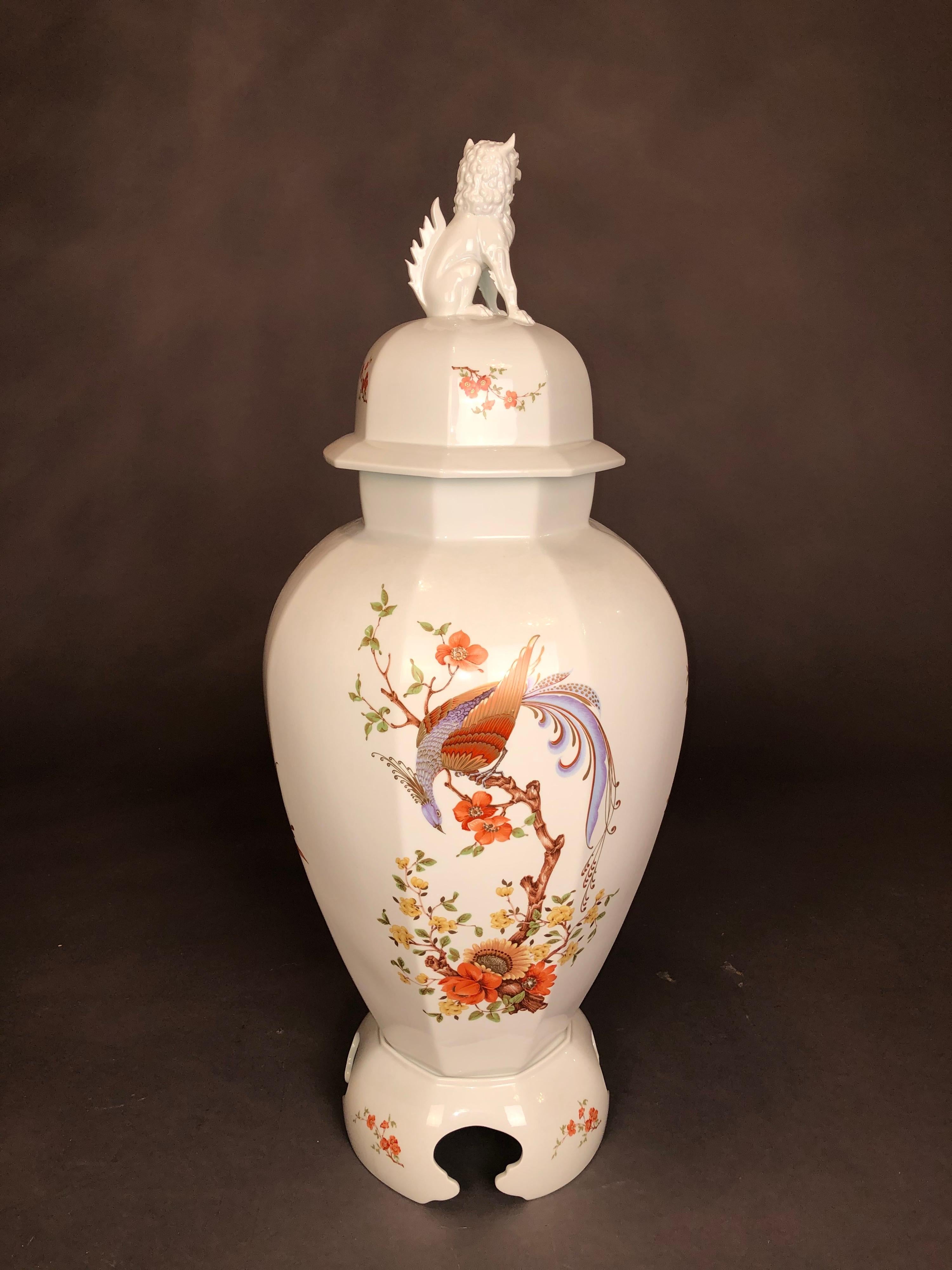 German Big AK Kaiser Olivia porcelain 100 cm Boden Vase Dragon  Figur um 1960 For Sale