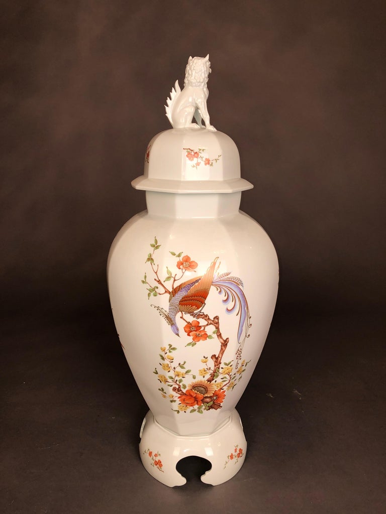 Big AK Kaiser Olivia porcelain 100 cm Boden Vase Dragon Figur um 1960