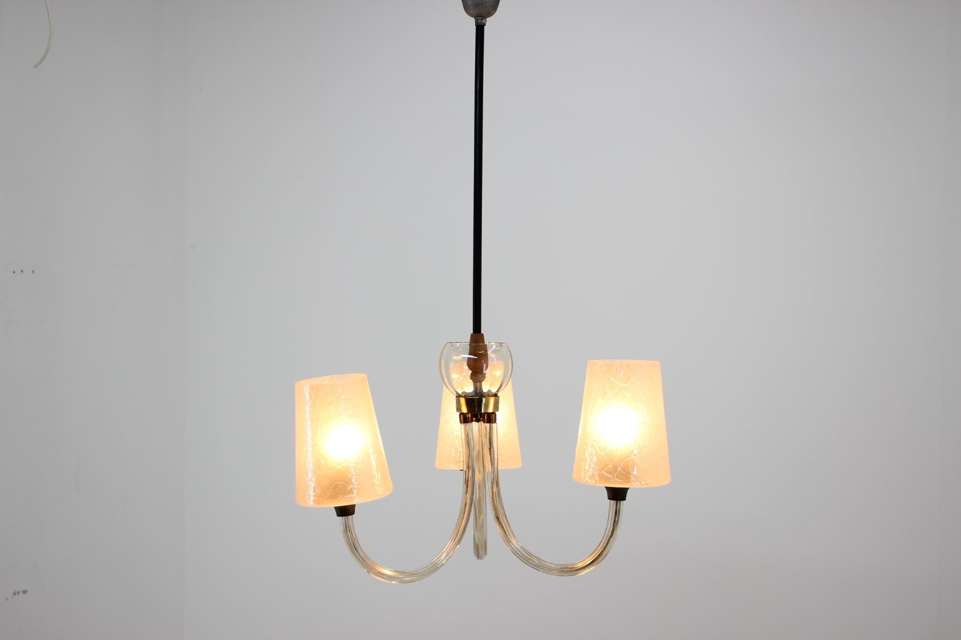 Grande lampadario interamente in vetro, anni '40 in vendita 1