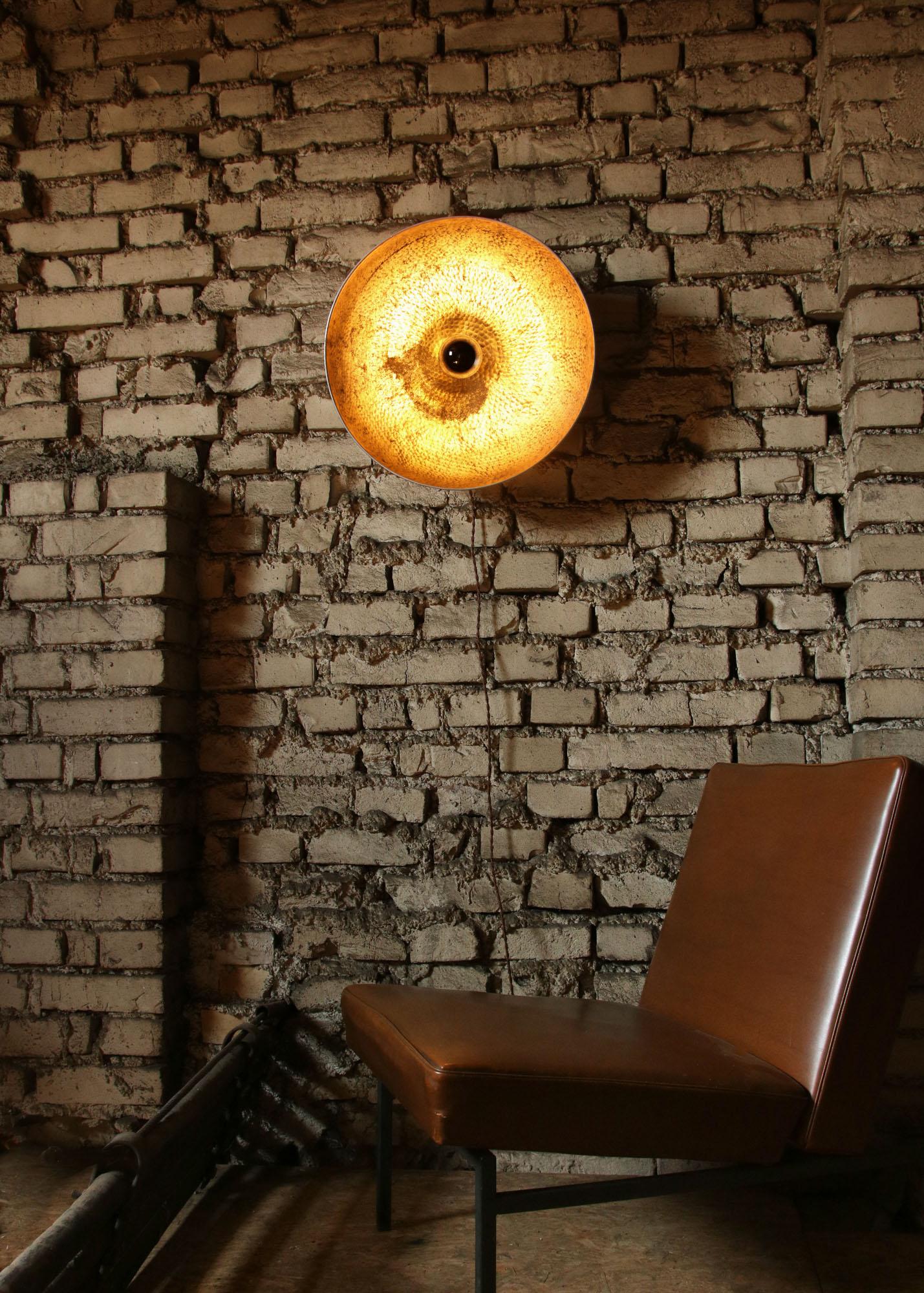 Big Aluminum Ambiental Vintage Wall Lamp In Good Condition For Sale In Ljubljana, SI