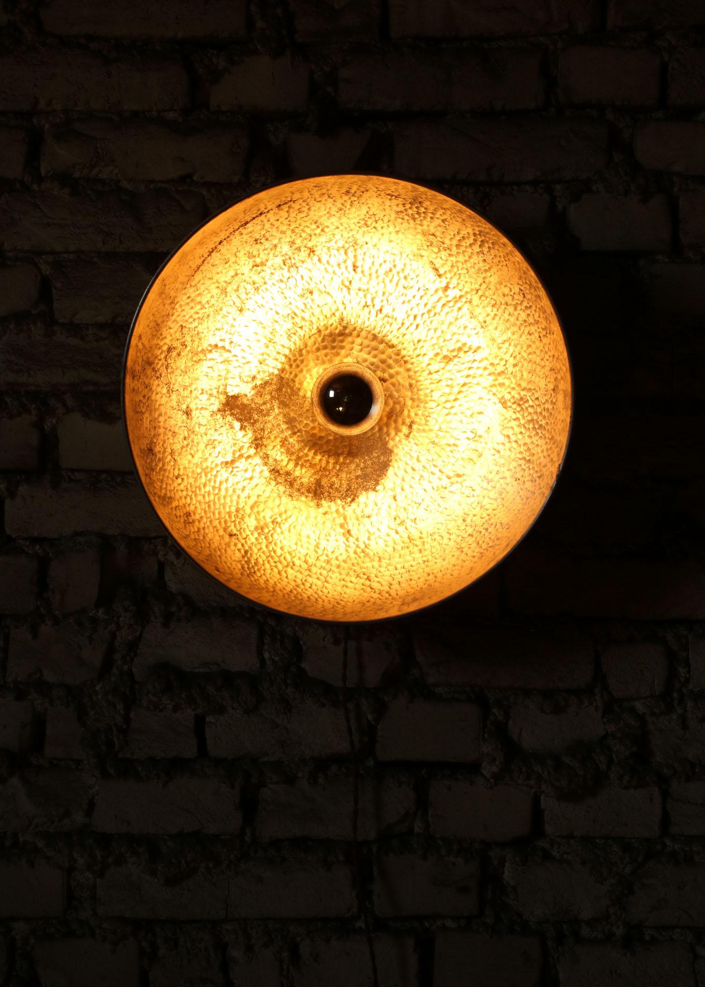 20th Century Big Aluminum Ambiental Vintage Wall Lamp For Sale