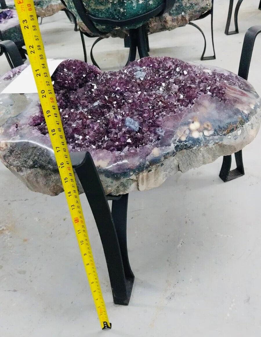 Uncut BIG AMETHYST TABLE 64kg Natural Crystal Slab (Cathedral/ Geode/ Cluster) For Sale