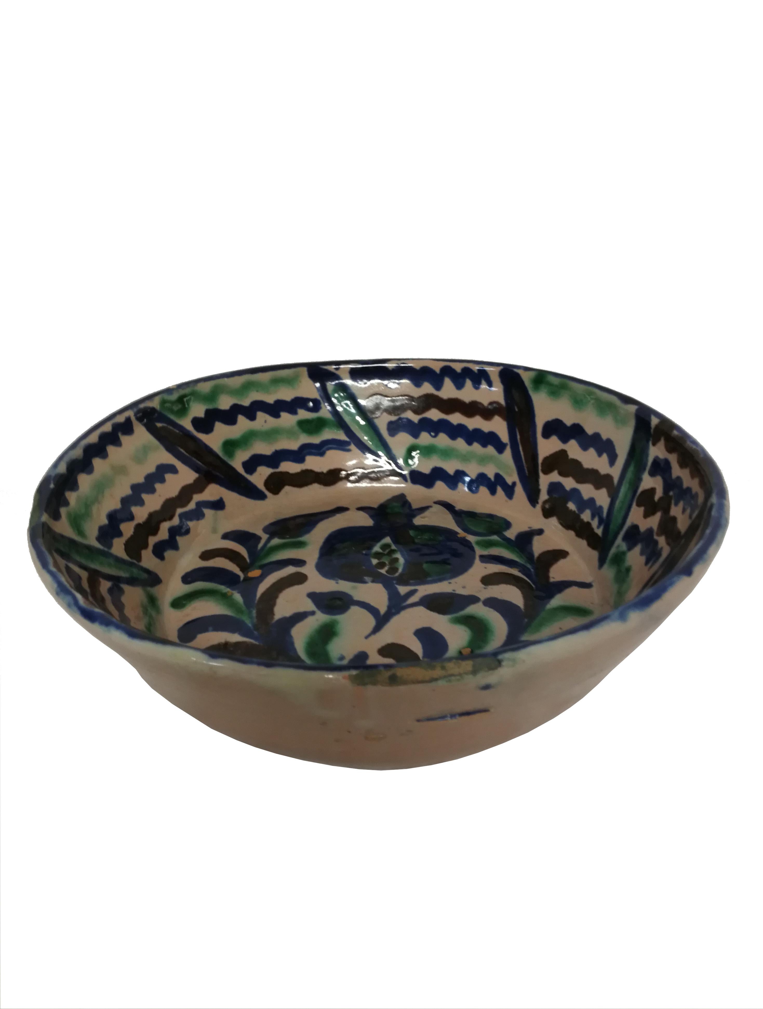 Big Ancient Fajalauza Bowl with Pomergranate, Circa 1900 1