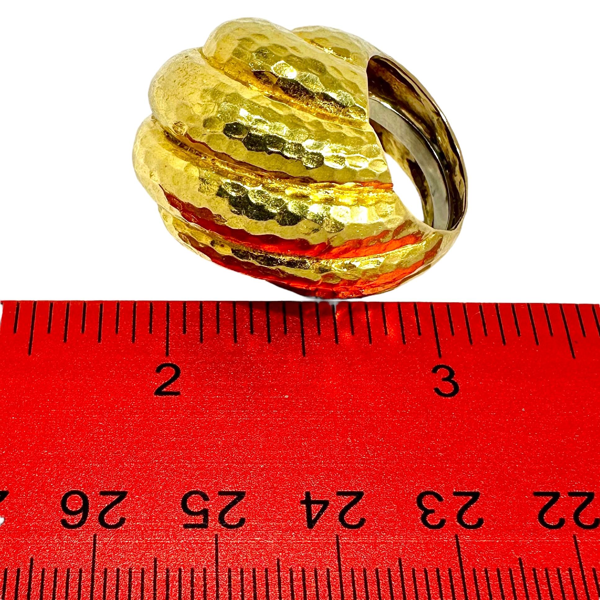 Big and Bold 18K Yellow Gold David Webb Bombe Dome Ring For Sale 5
