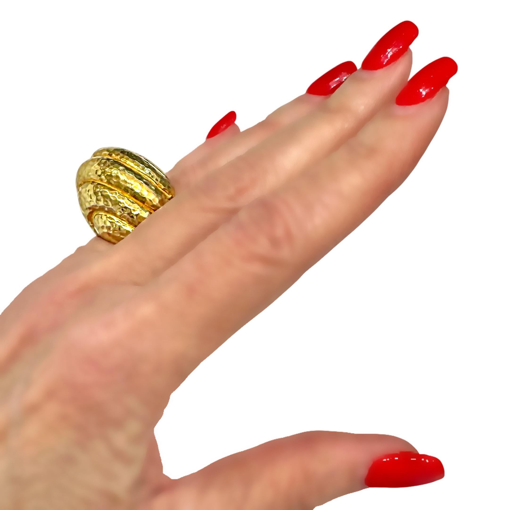 Big and Bold 18K Yellow Gold David Webb Bombe Dome Ring For Sale 8