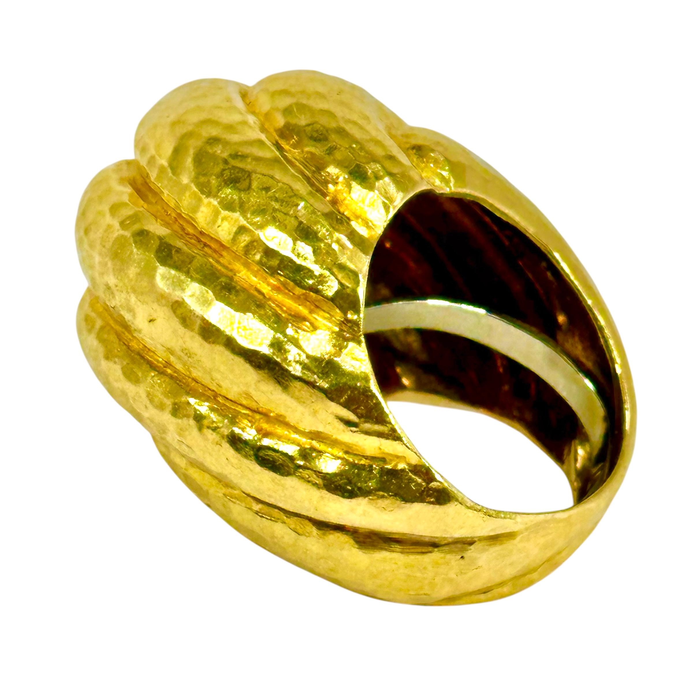 Modern Big and Bold 18K Yellow Gold David Webb Bombe Dome Ring For Sale