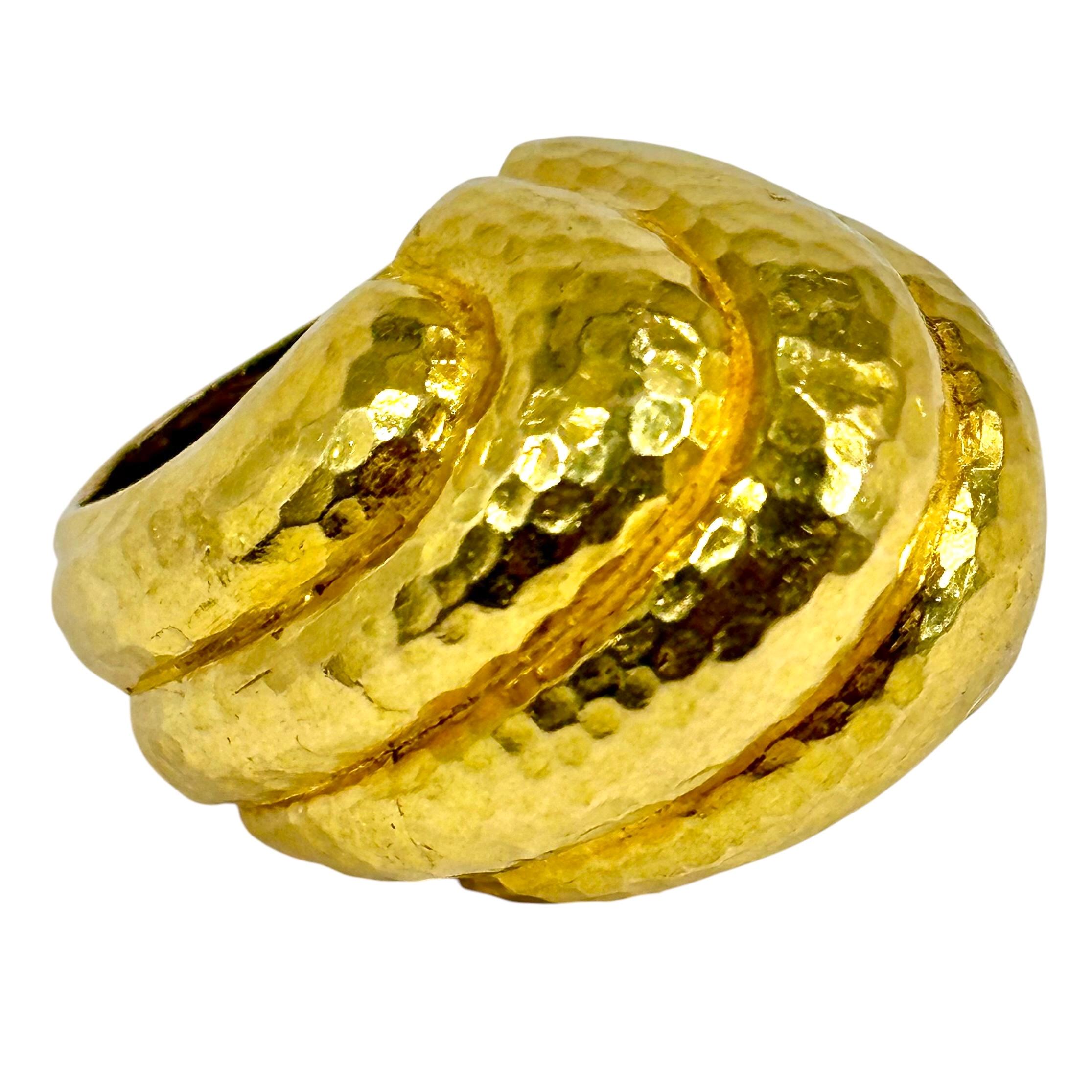 Women's Big and Bold 18K Yellow Gold David Webb Bombe Dome Ring For Sale