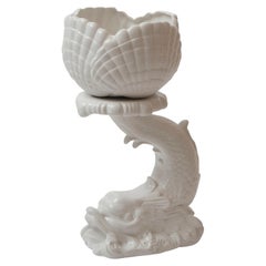 Grand et fou stand de plantes en porcelaine en forme de poisson-dragon