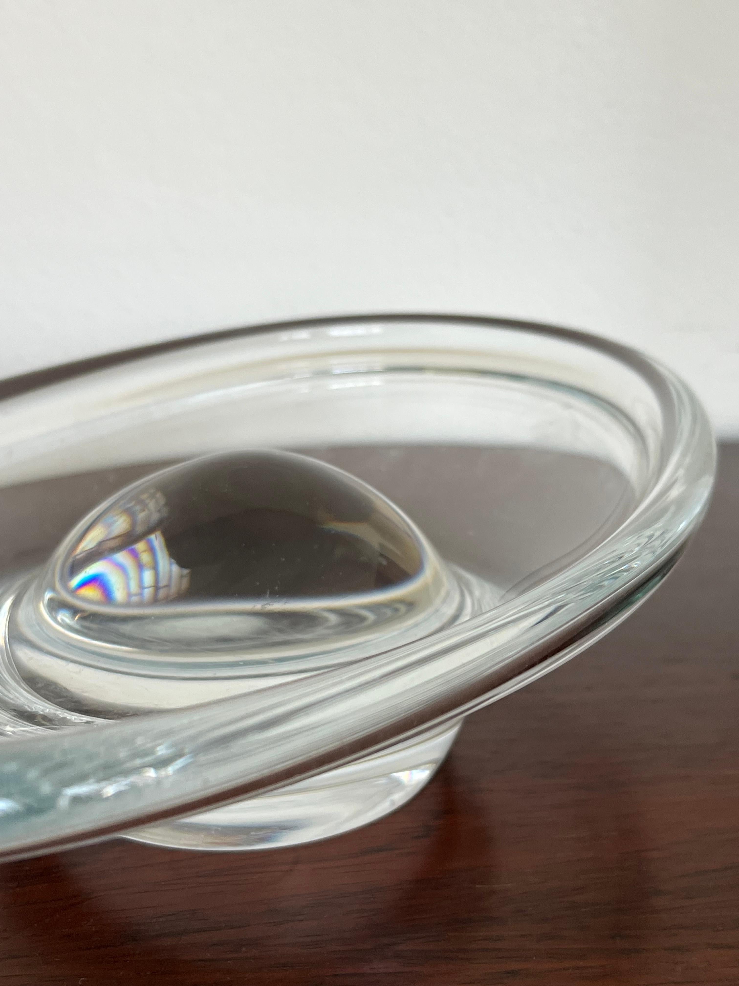 Große und schwere Murano-Schale, skulpturales Klarglas im Angebot 8