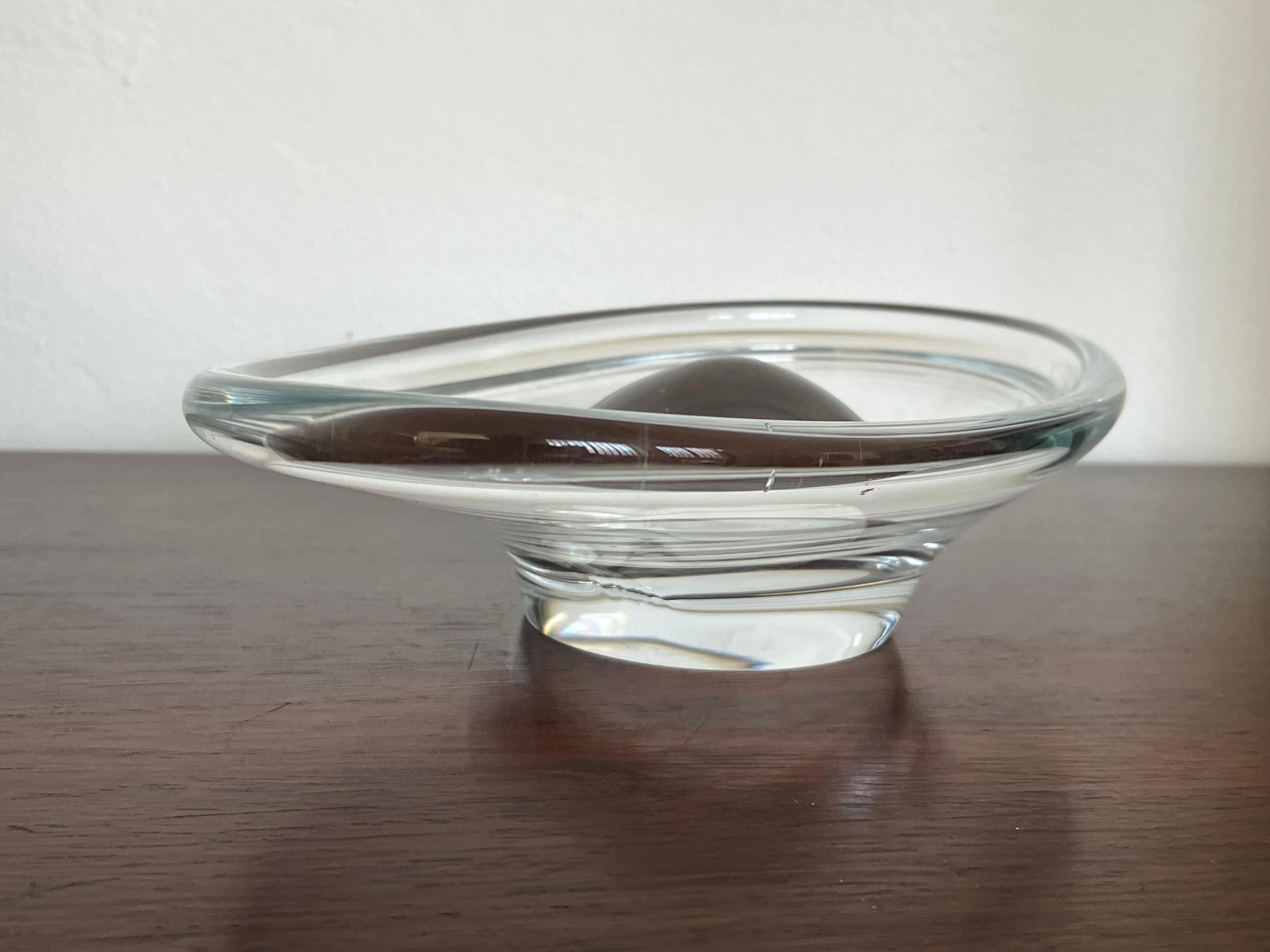 Große und schwere Murano-Schale, skulpturales Klarglas im Angebot 9