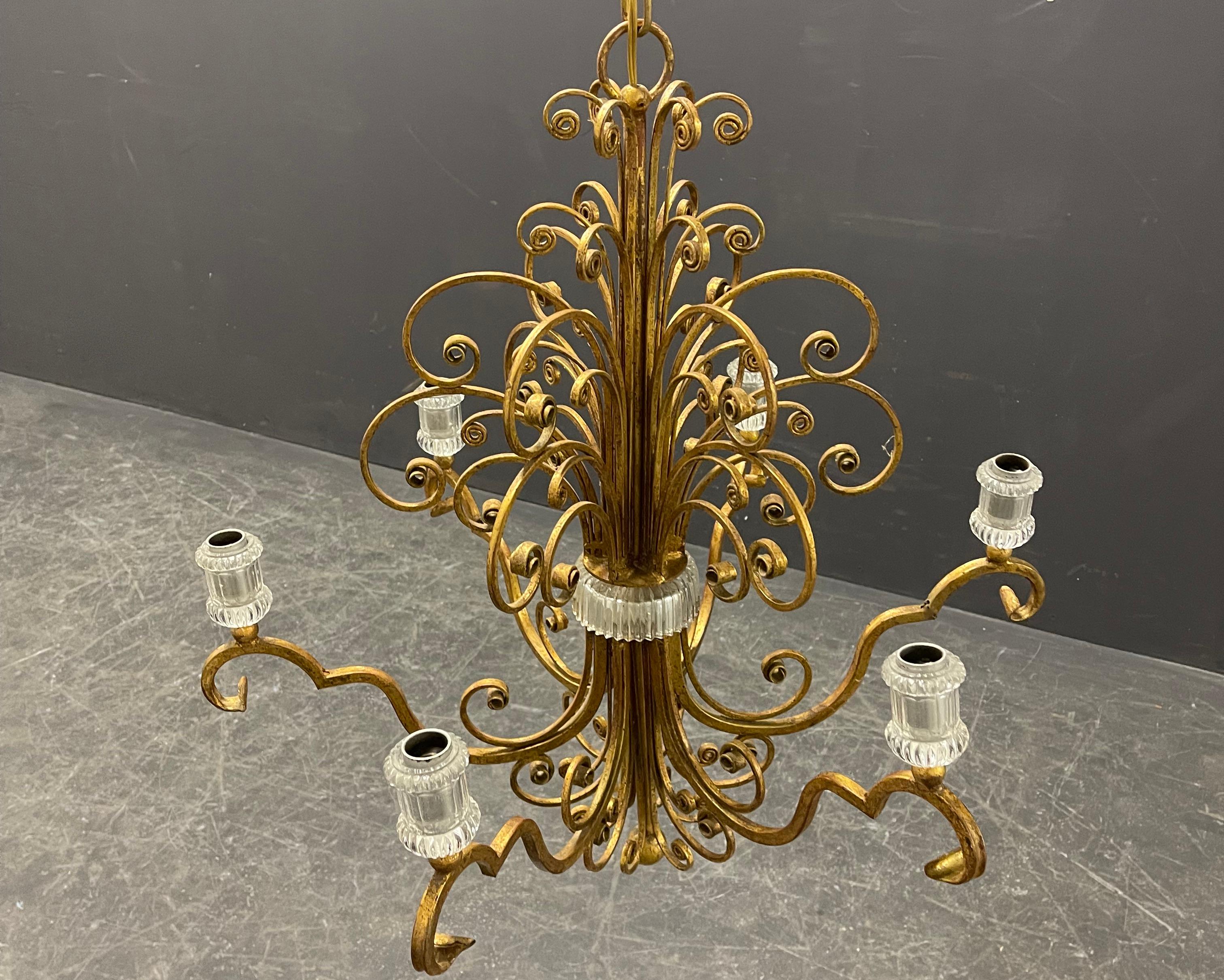 Hollywood Regency grande e imponente lampadario Maison Bigli in vendita