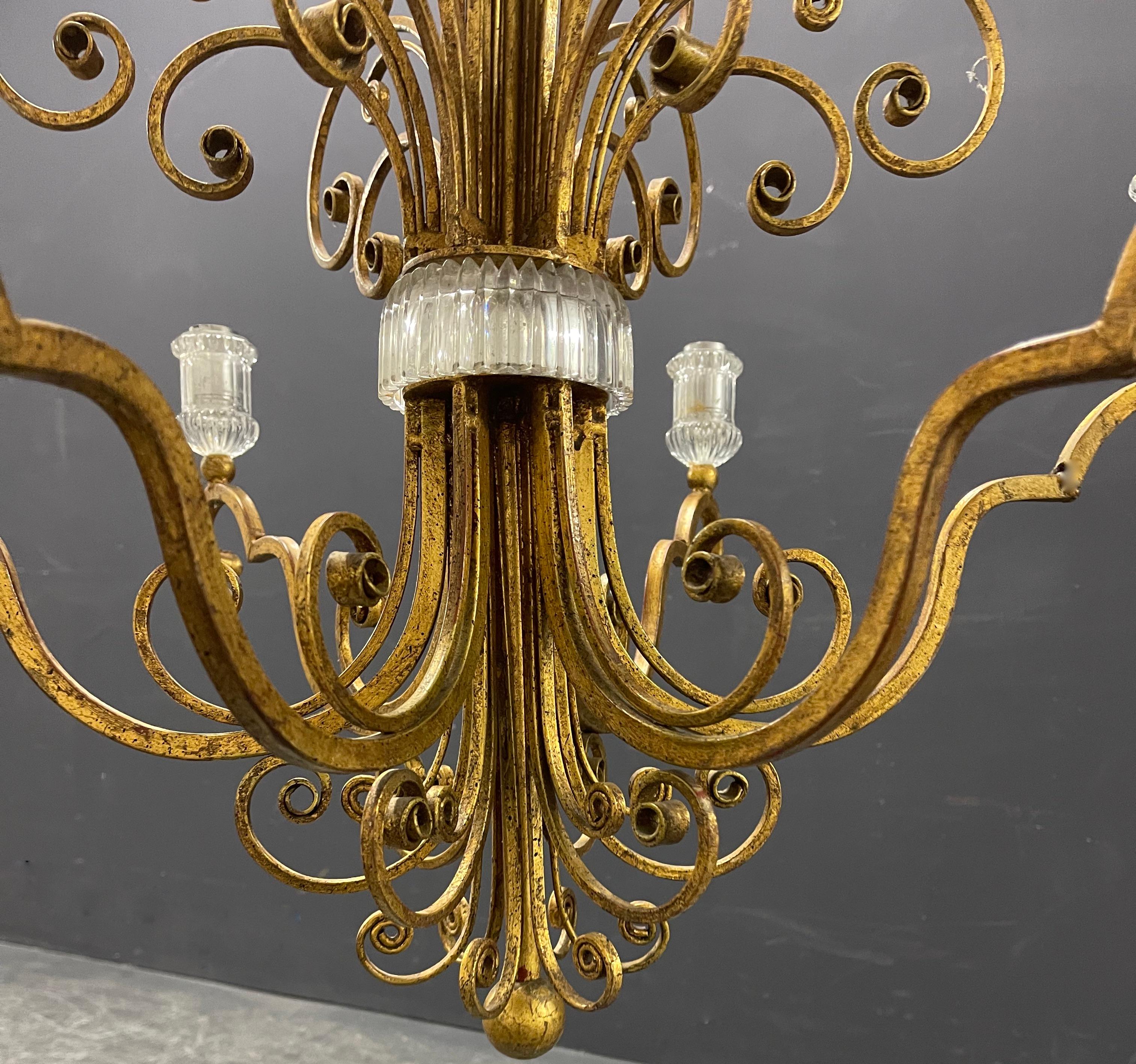 Fine XX secolo grande e imponente lampadario Maison Bigli in vendita