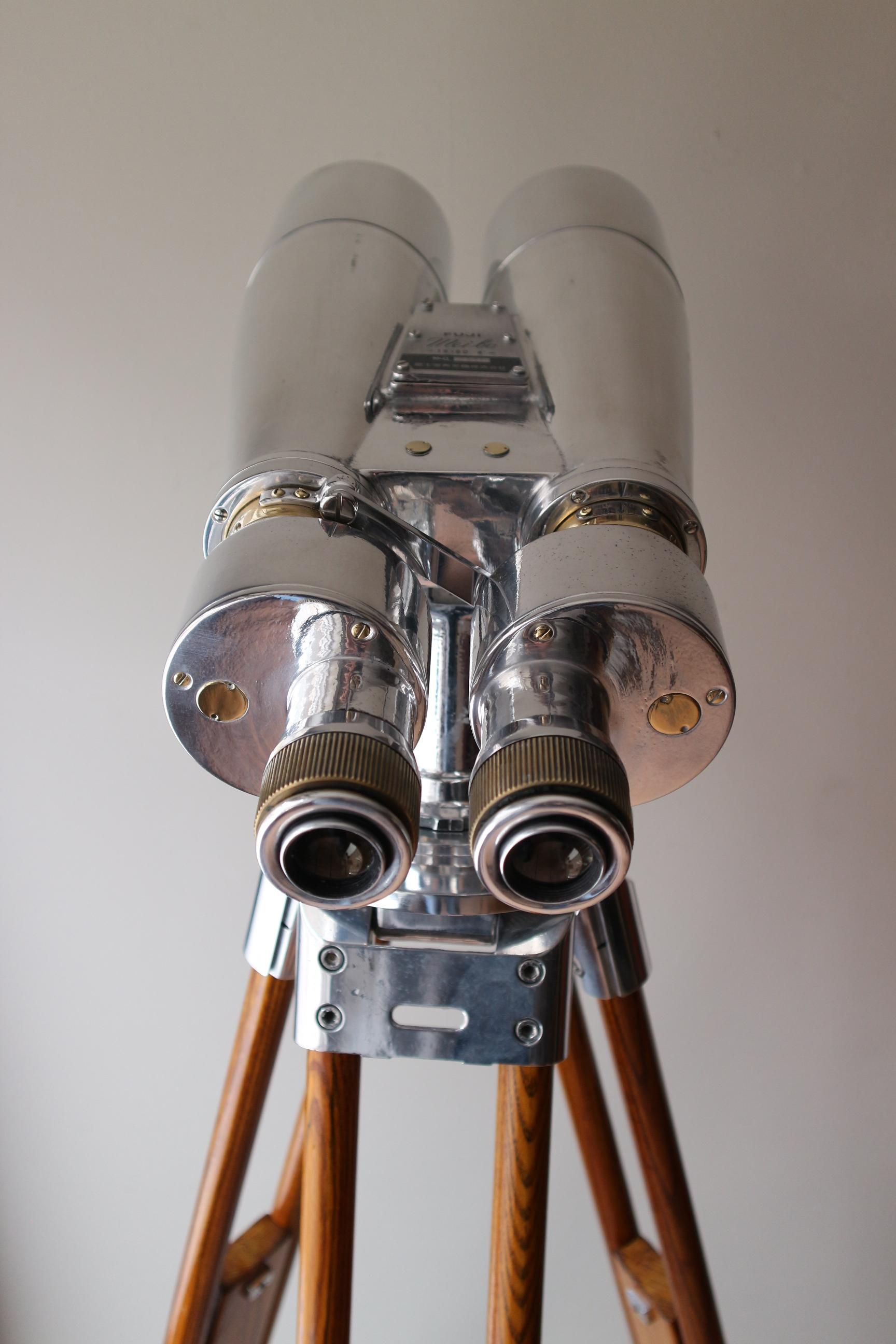 Mid-20th Century Big and Powerful Japanese Observation Binoculars Made by Fuji, circa 1950