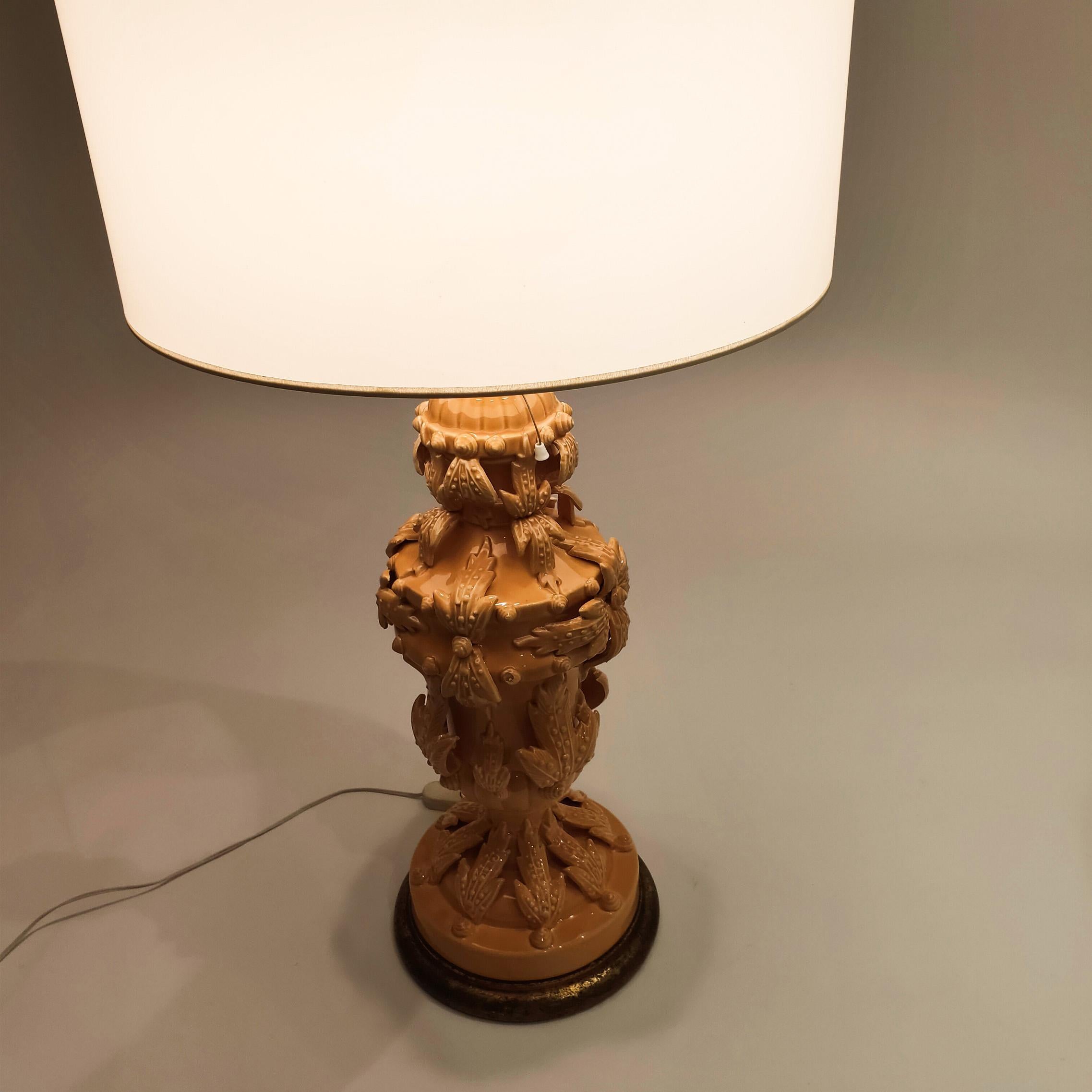 Big and unique ceramic table lamp from Bondia, Spain, 1960s For Sale 2
