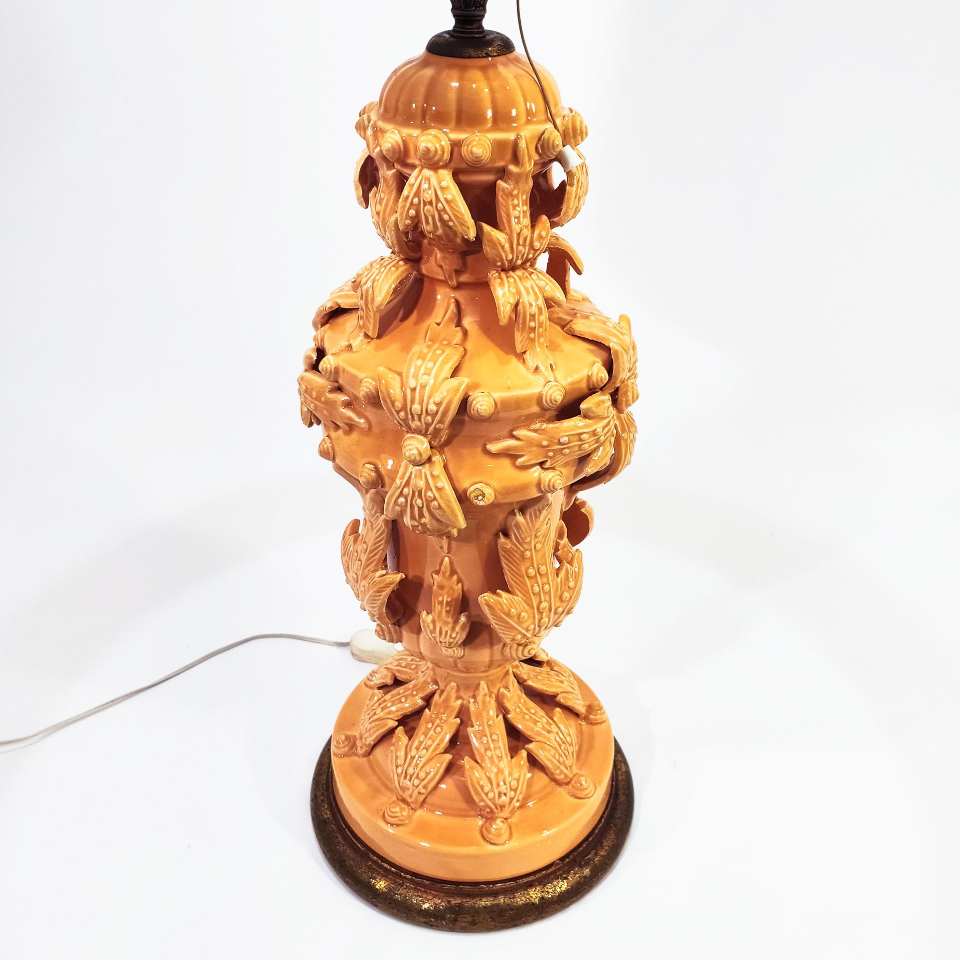 Mid-Century Modern Big and unique ceramic table lamp from Bondia, Spain, 1960s For Sale