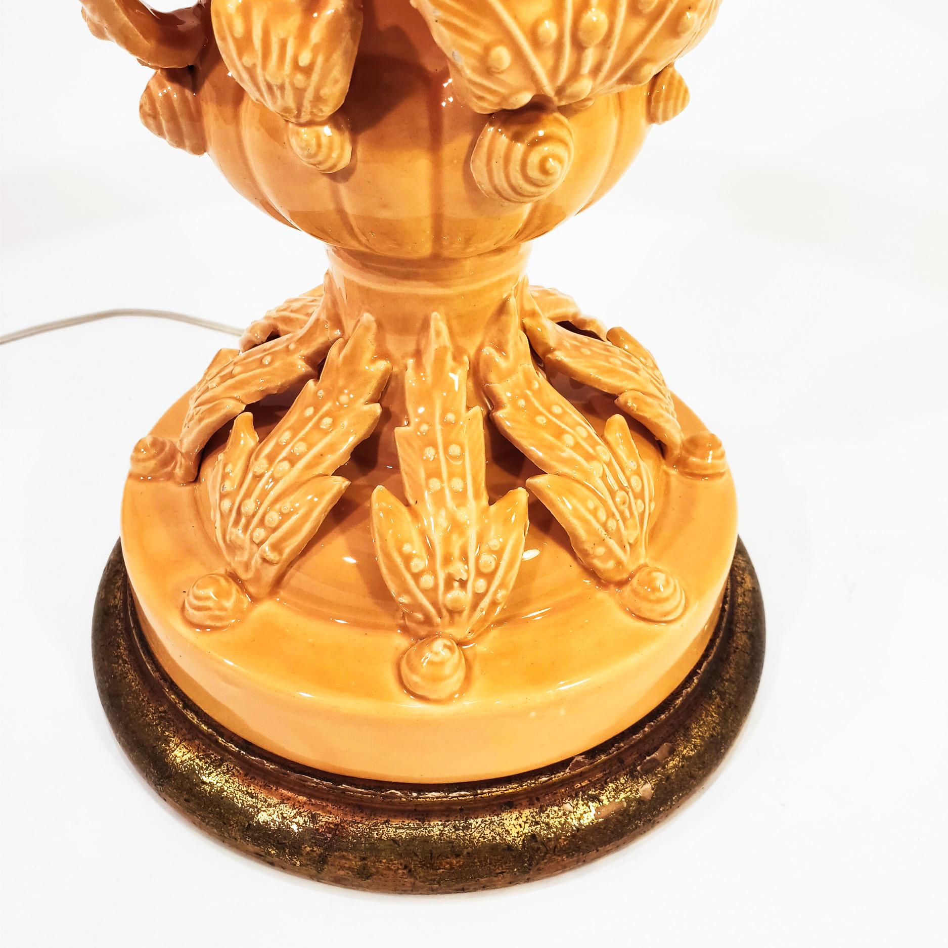 Spanish Big and unique ceramic table lamp from Bondia, Spain, 1960s For Sale