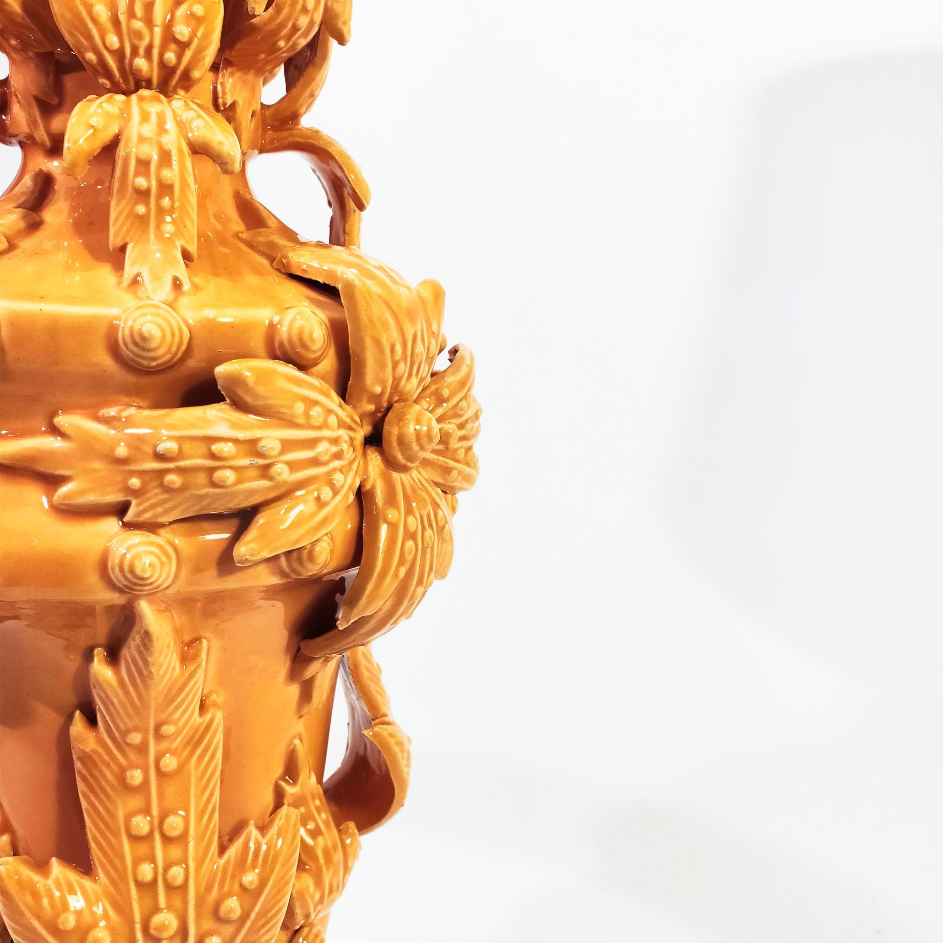 Hand-Crafted Big and unique ceramic table lamp from Bondia, Spain, 1960s For Sale