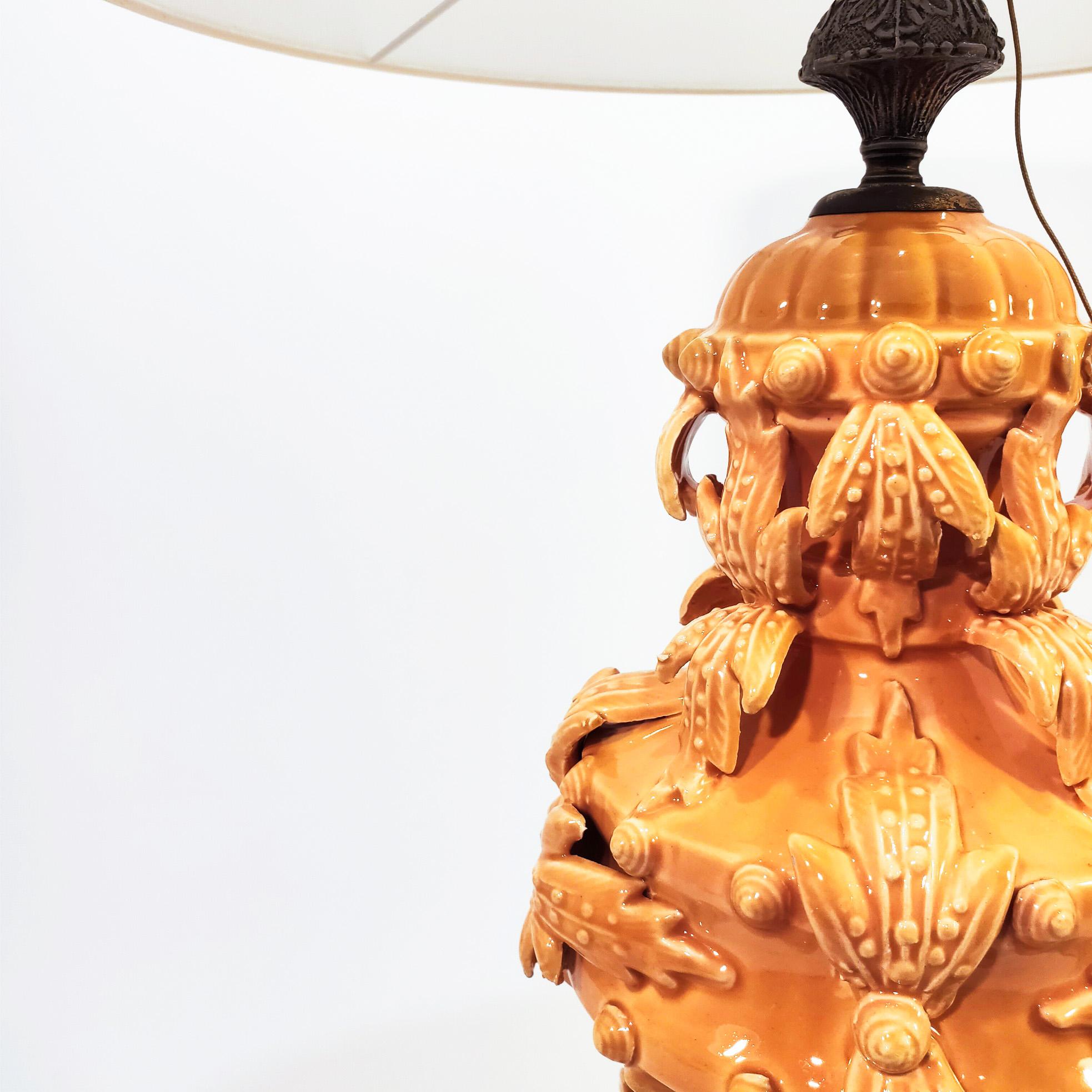 Big and unique ceramic table lamp from Bondia, Spain, 1960s In Good Condition For Sale In SANT ADRIÀ DE BESÒS, ES