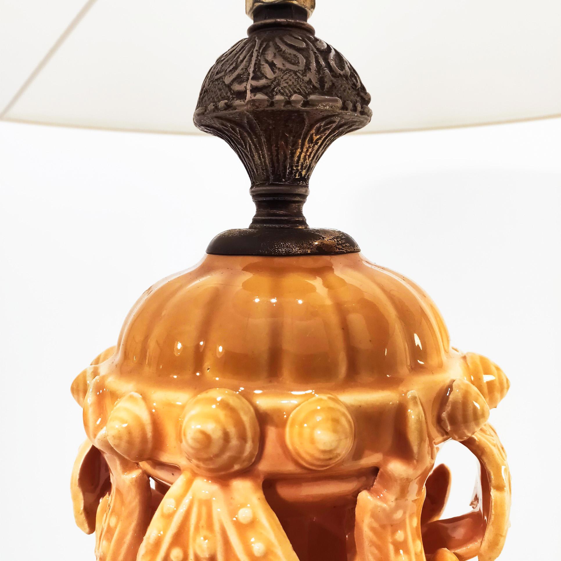 Mid-20th Century Big and unique ceramic table lamp from Bondia, Spain, 1960s For Sale