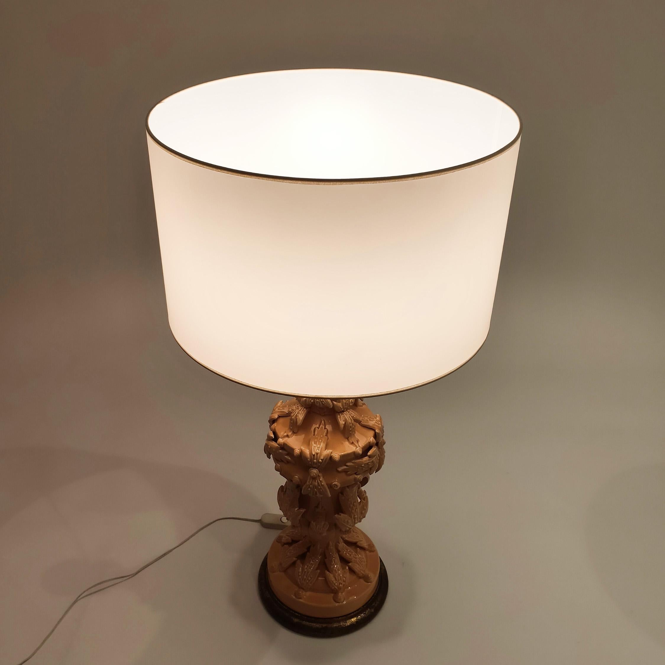 Big and unique ceramic table lamp from Bondia, Spain, 1960s For Sale 1