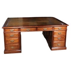 Big Antique 20 drawers partners desk