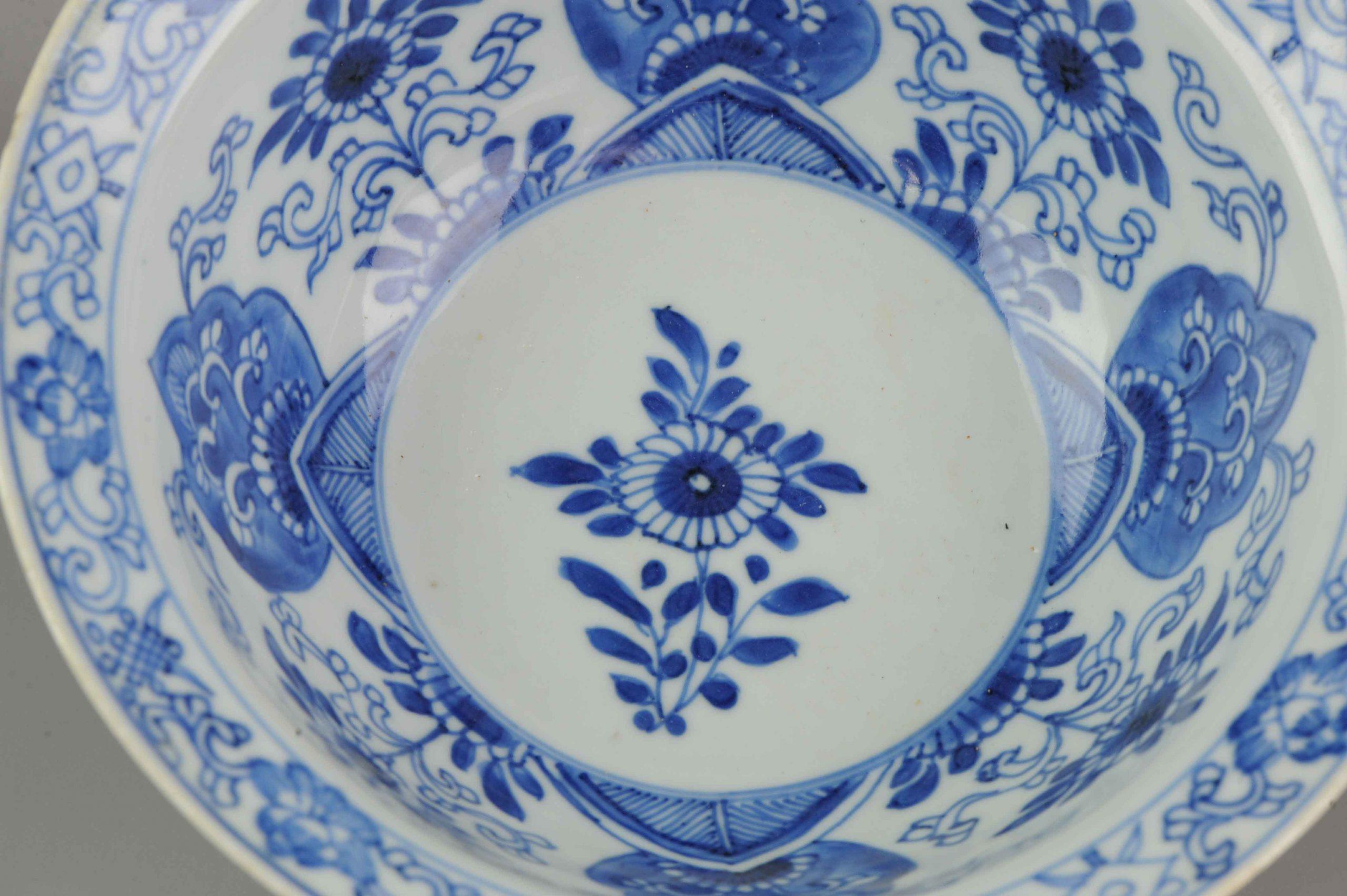 Big Antique Chinese Arabic Style Klapmuts Blue White China Dish 6