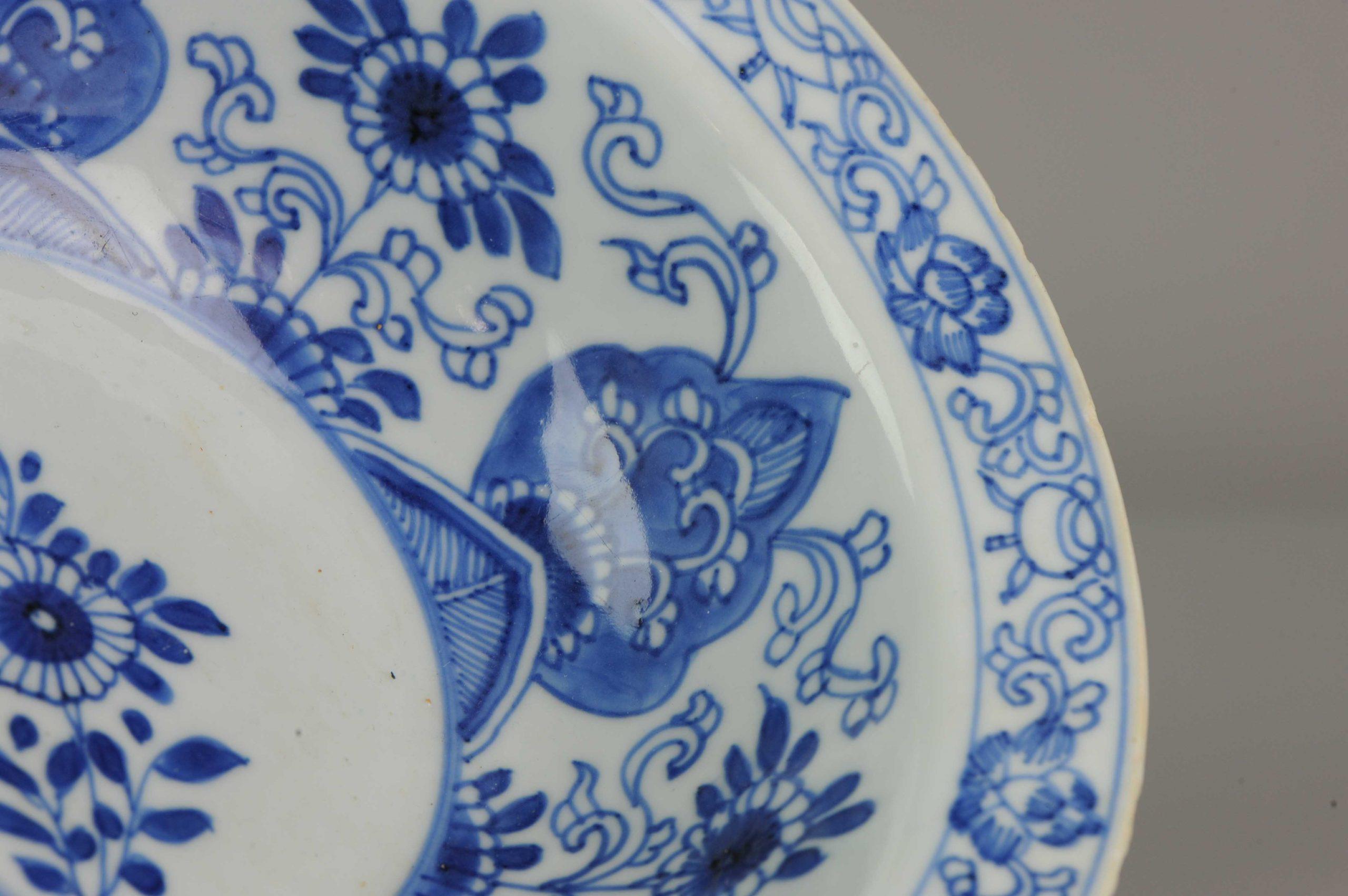 Big Antique Chinese Arabic Style Klapmuts Blue White China Dish 8