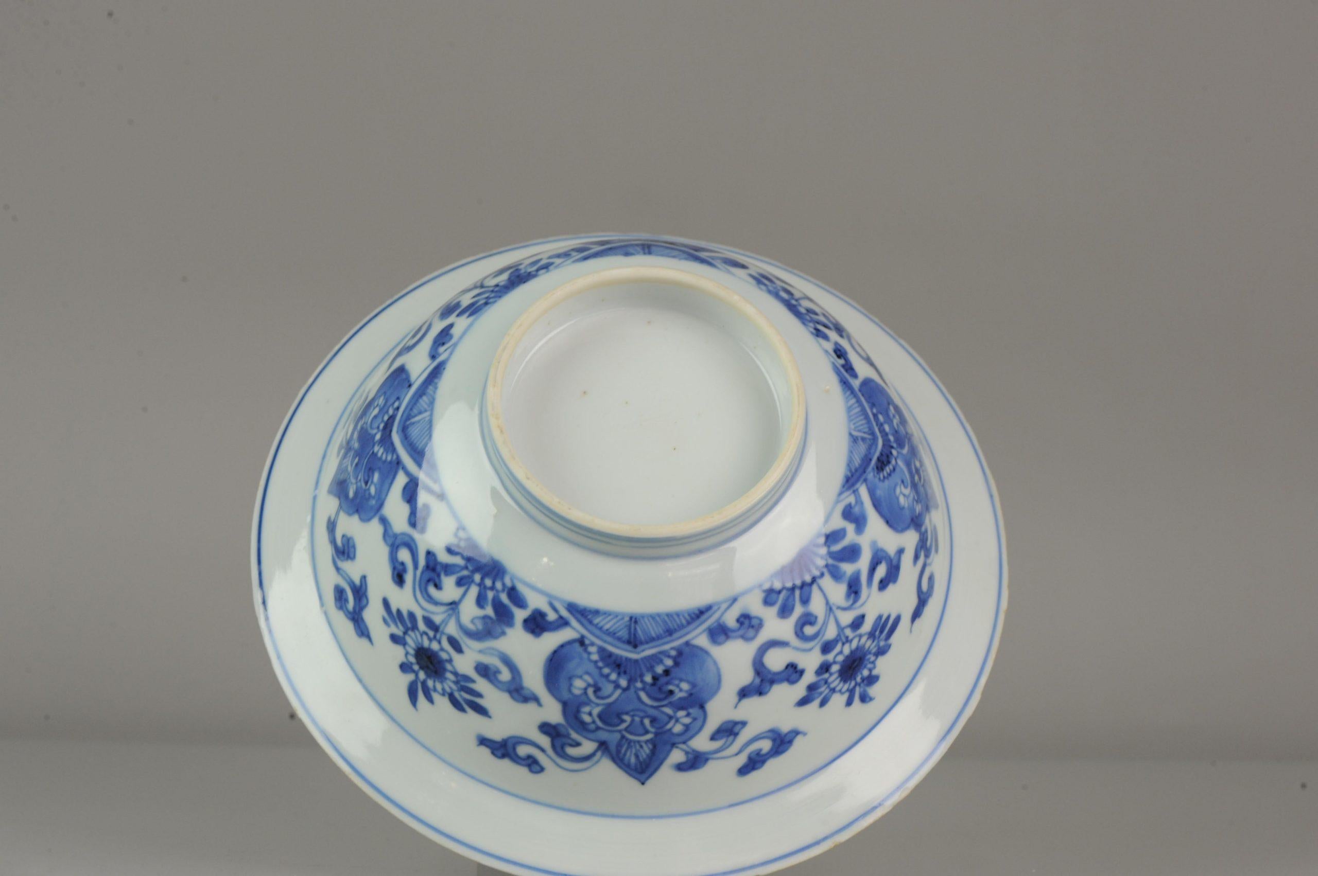 Big Antique Chinese Arabic Style Klapmuts Blue White China Dish 9