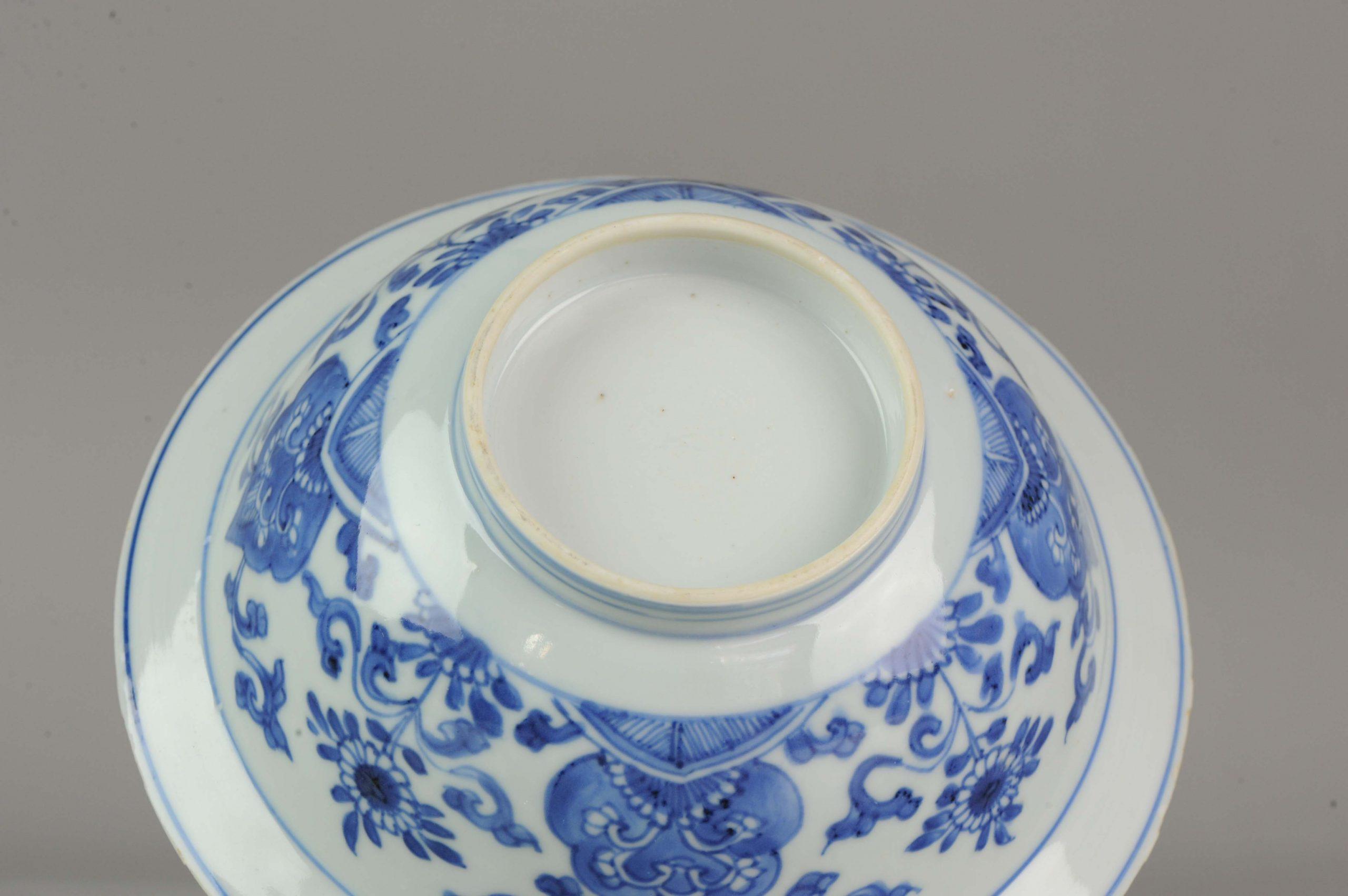 Big Antique Chinese Arabic Style Klapmuts Blue White China Dish 11