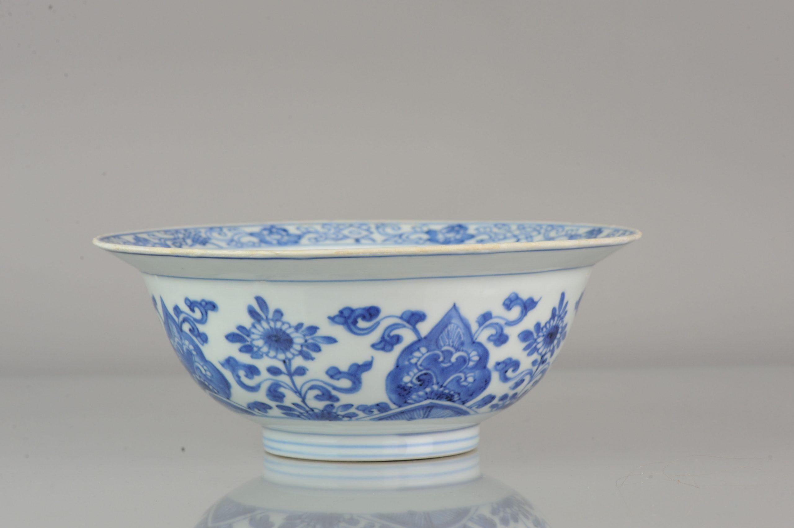 Qing Big Antique Chinese Arabic Style Klapmuts Blue White China Dish