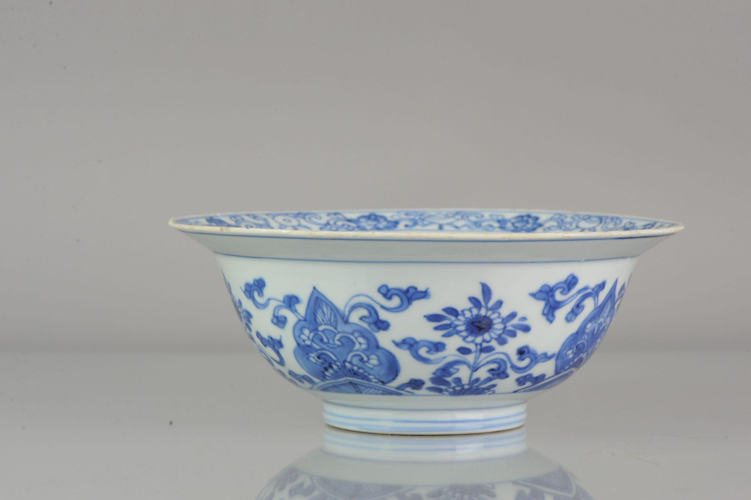 Porcelain Big Antique Chinese Arabic Style Klapmuts Blue White China Dish