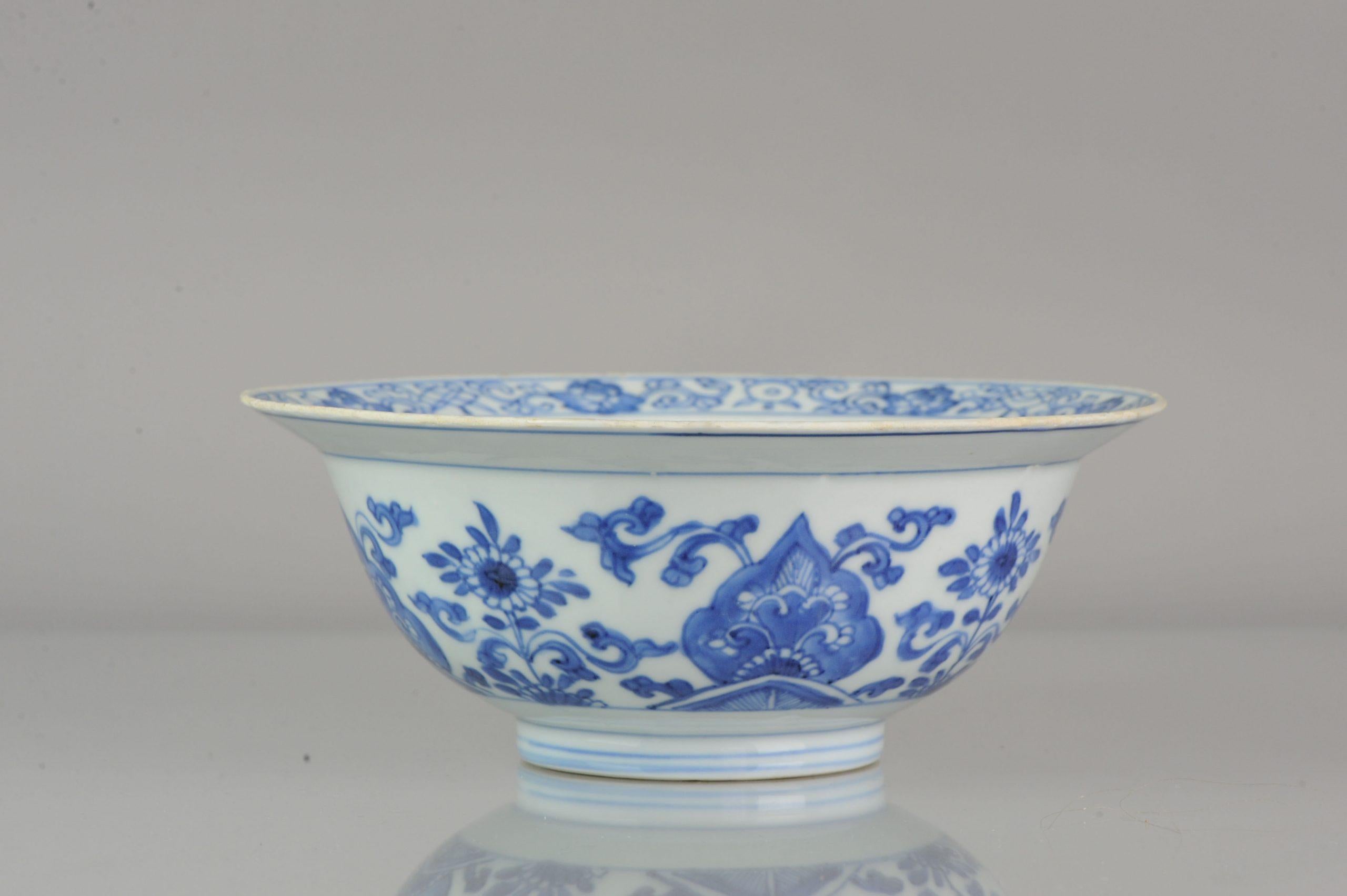 Big Antique Chinese Arabic Style Klapmuts Blue White China Dish 1