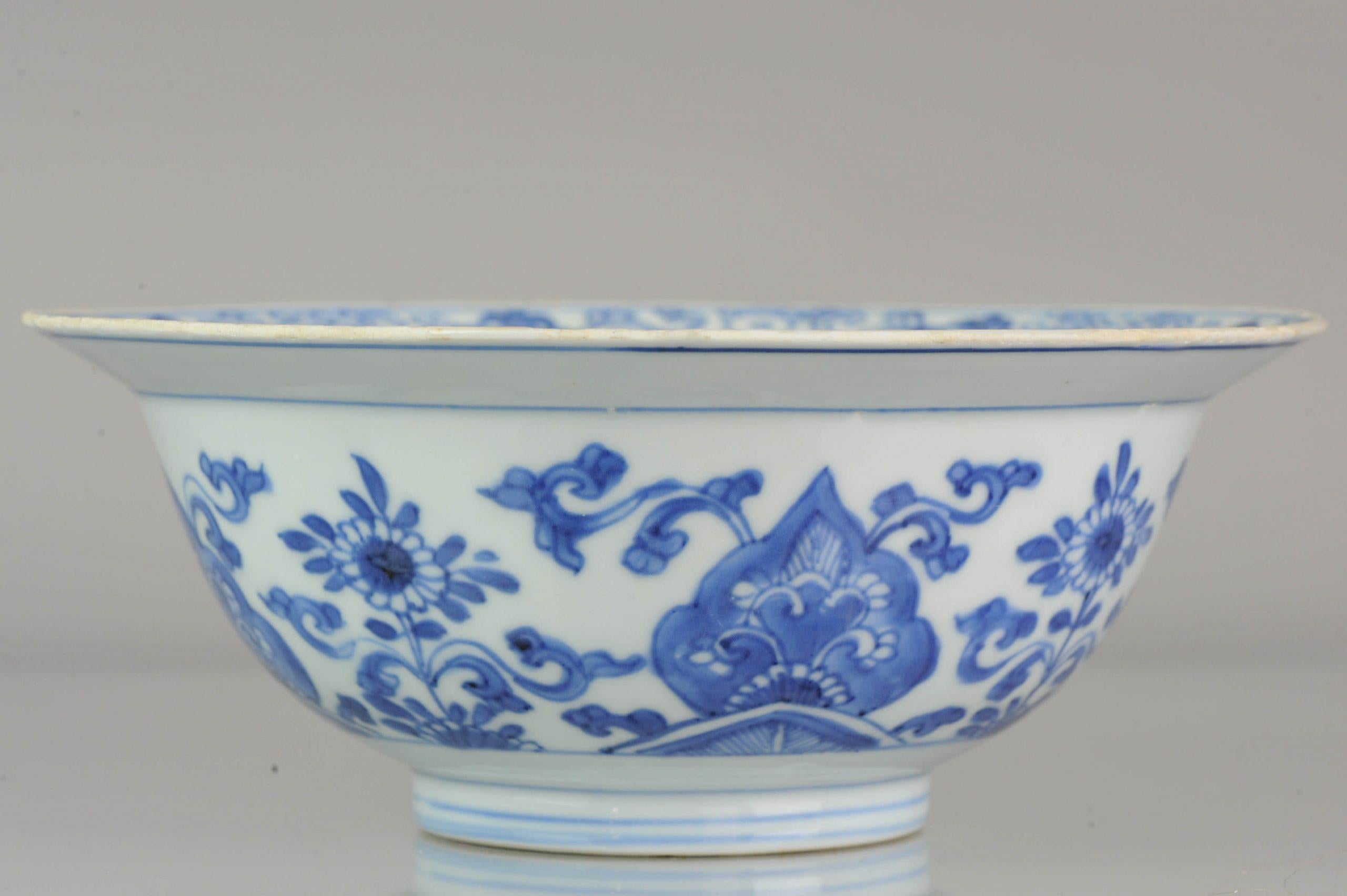 Big Antique Chinese Arabic Style Klapmuts Blue White China Dish 2