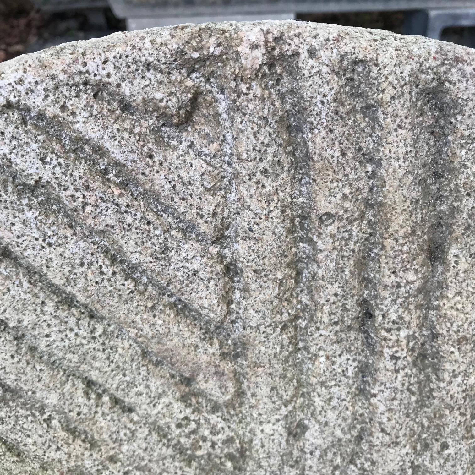 Antique Hand-Carved Garden Mill Stone, 19th Century In Good Condition In South Burlington, VT