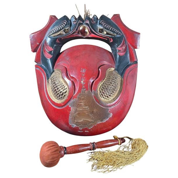 Big Antique Japanese Zen Temple Chanting Bell Genuine Hand Carved ...