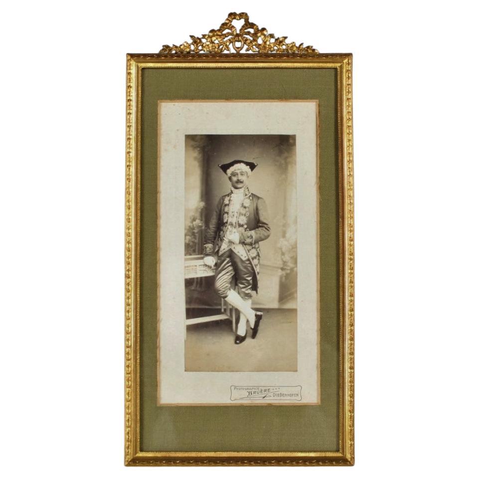 Large Antique Picture Frame, France, Brass, 1870-1880