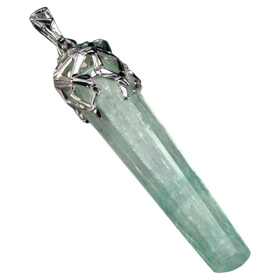 Silver pendant with natural polished Aquamarine Crystal
gemstone origin - Russia
pendant weight - 13.71 grams
pendant length - 2.64 in / 67 mm
aquamarine weight - 47 carats
aquamarine measurements - 0.47 х 2.00 in / 12 х 51 mm


We ship our jewelry
