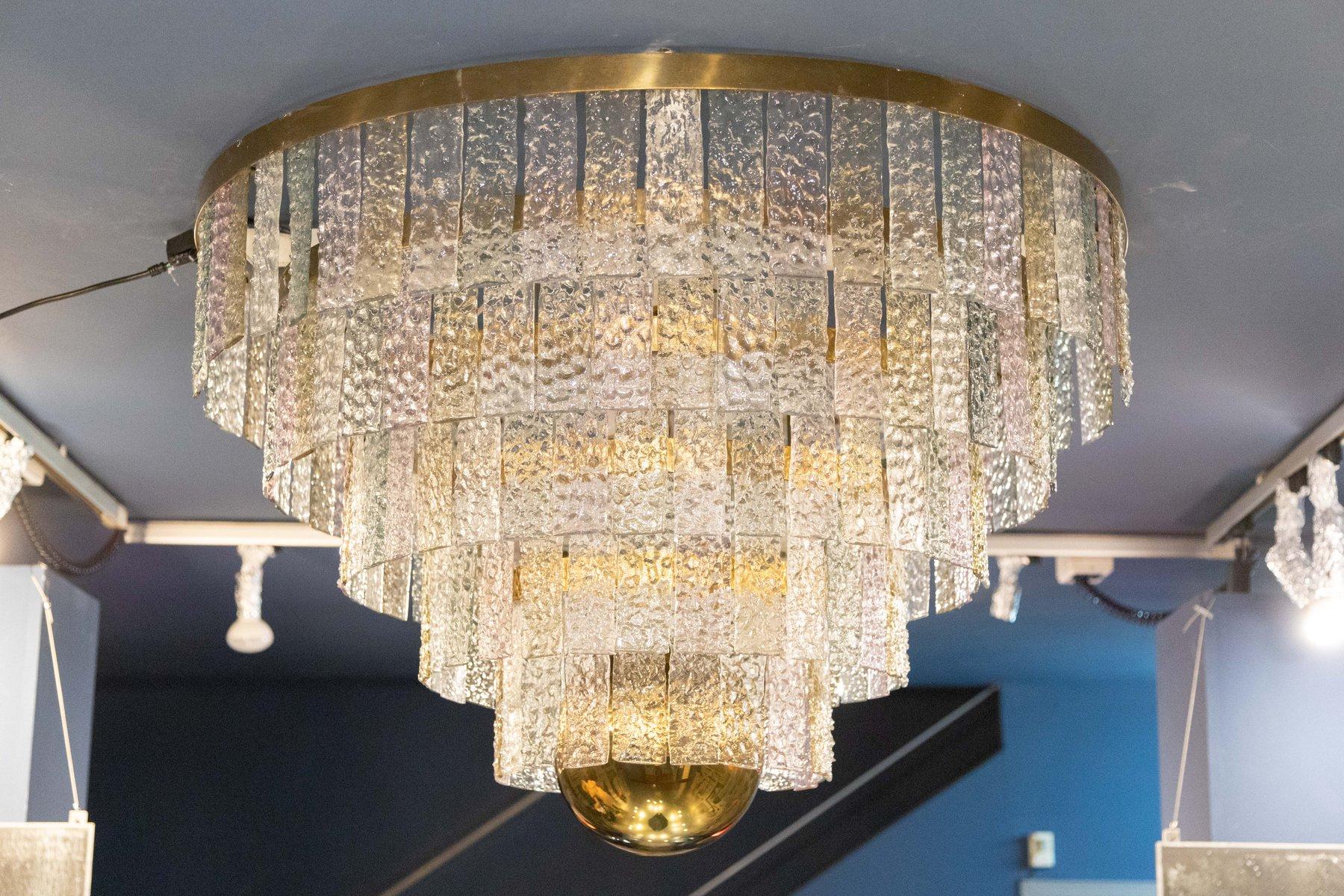 Big Arredoluce with Venini color glass chandelier '60s For Sale 5